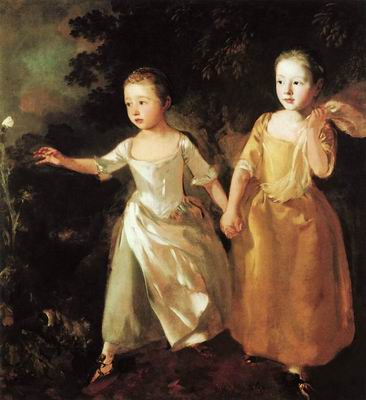 Дочери художника, бегущие за бабочкой. Ок. 1756