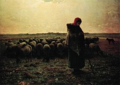 Пастушка, стерегущая стадо. 1864