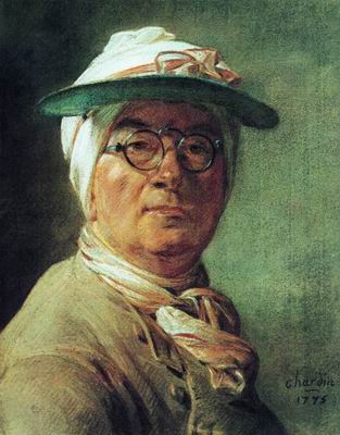 Автопортрет с зеленым козырьком 1775