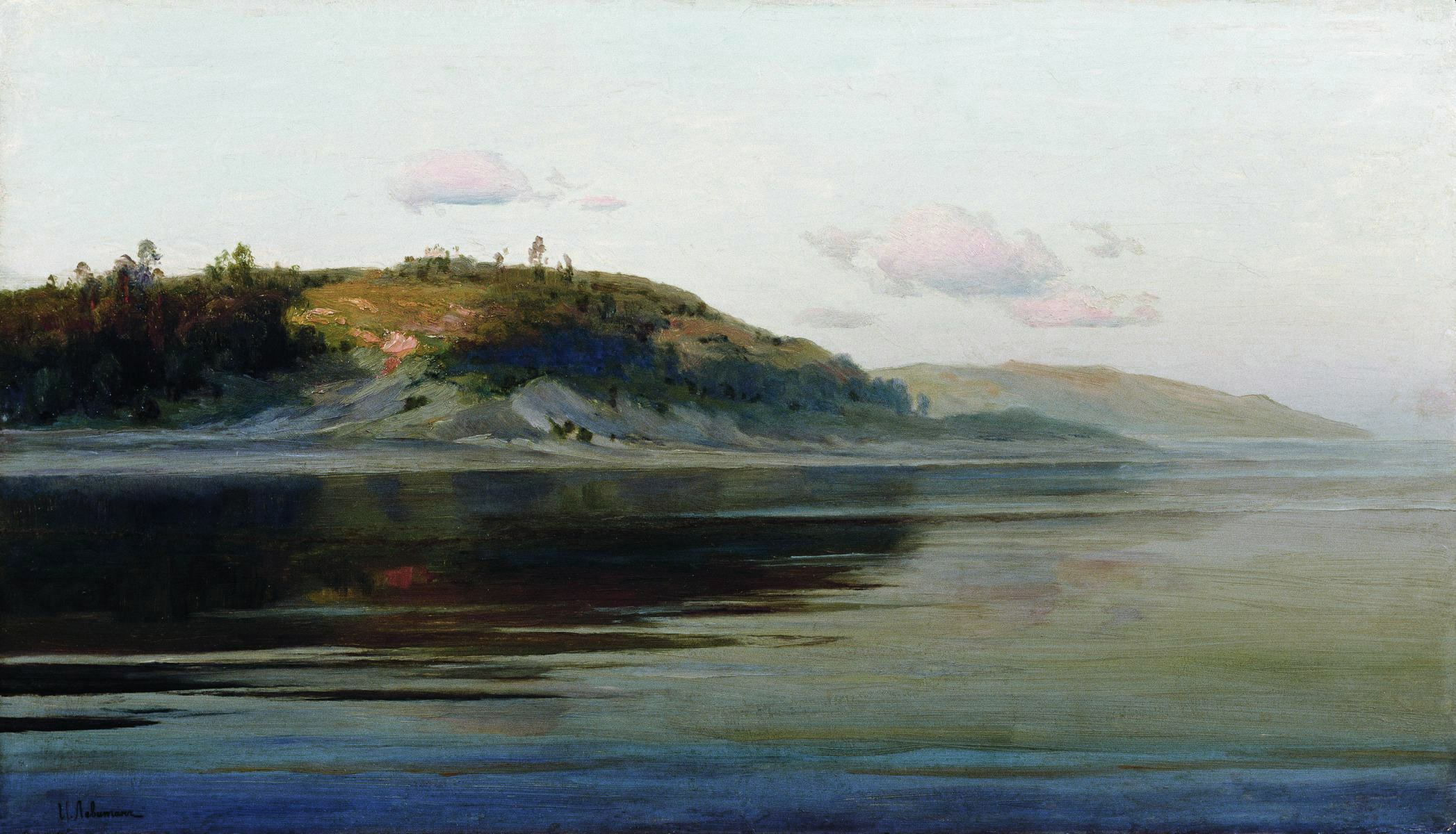Левитан И.. Летний вечер. Река. 1890-1896