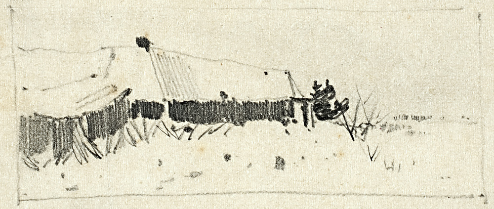Левитан И.. Окраина деревни. Зима. 1884