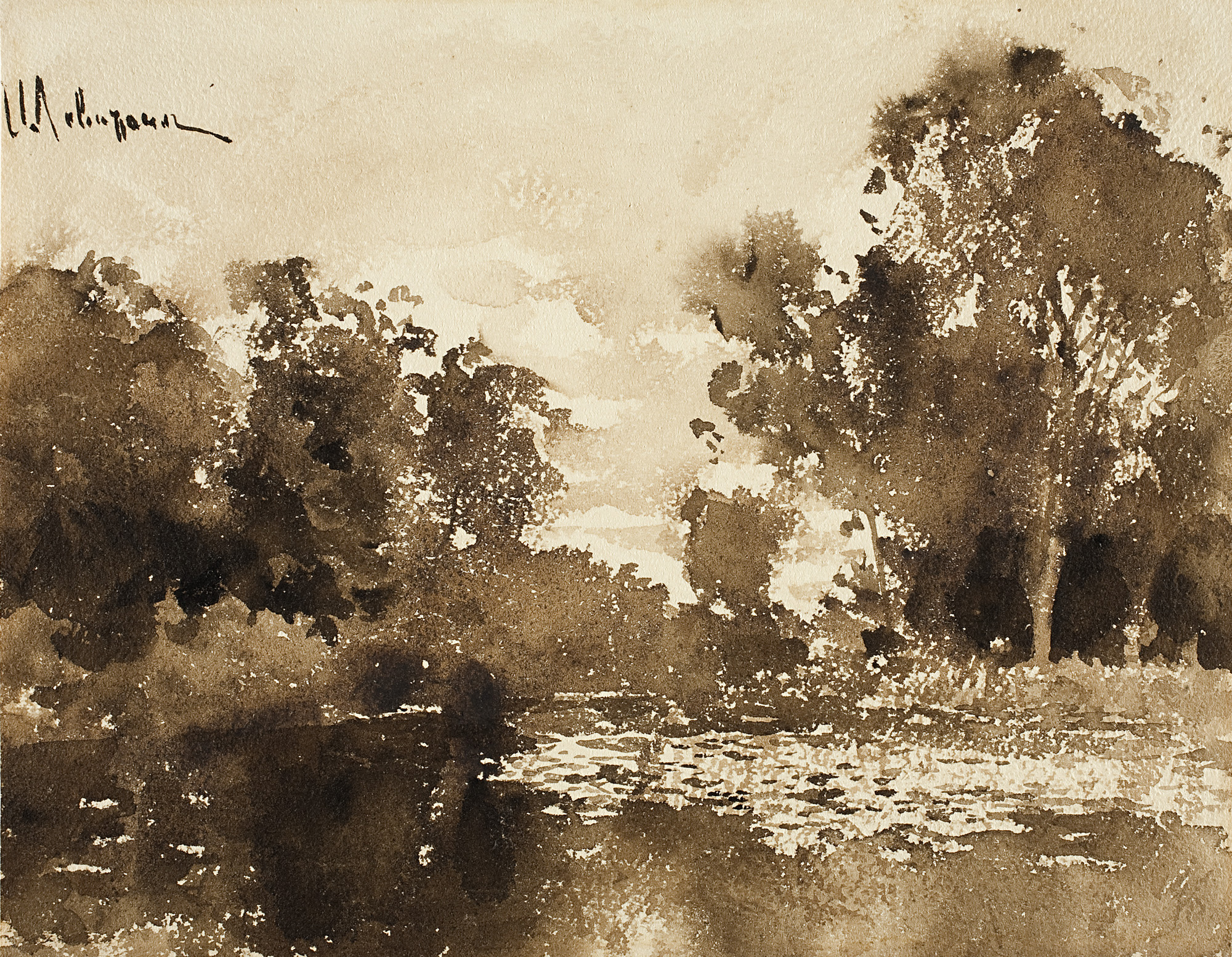 Левитан И.. Заросший пруд. Вторая половина 1880-х