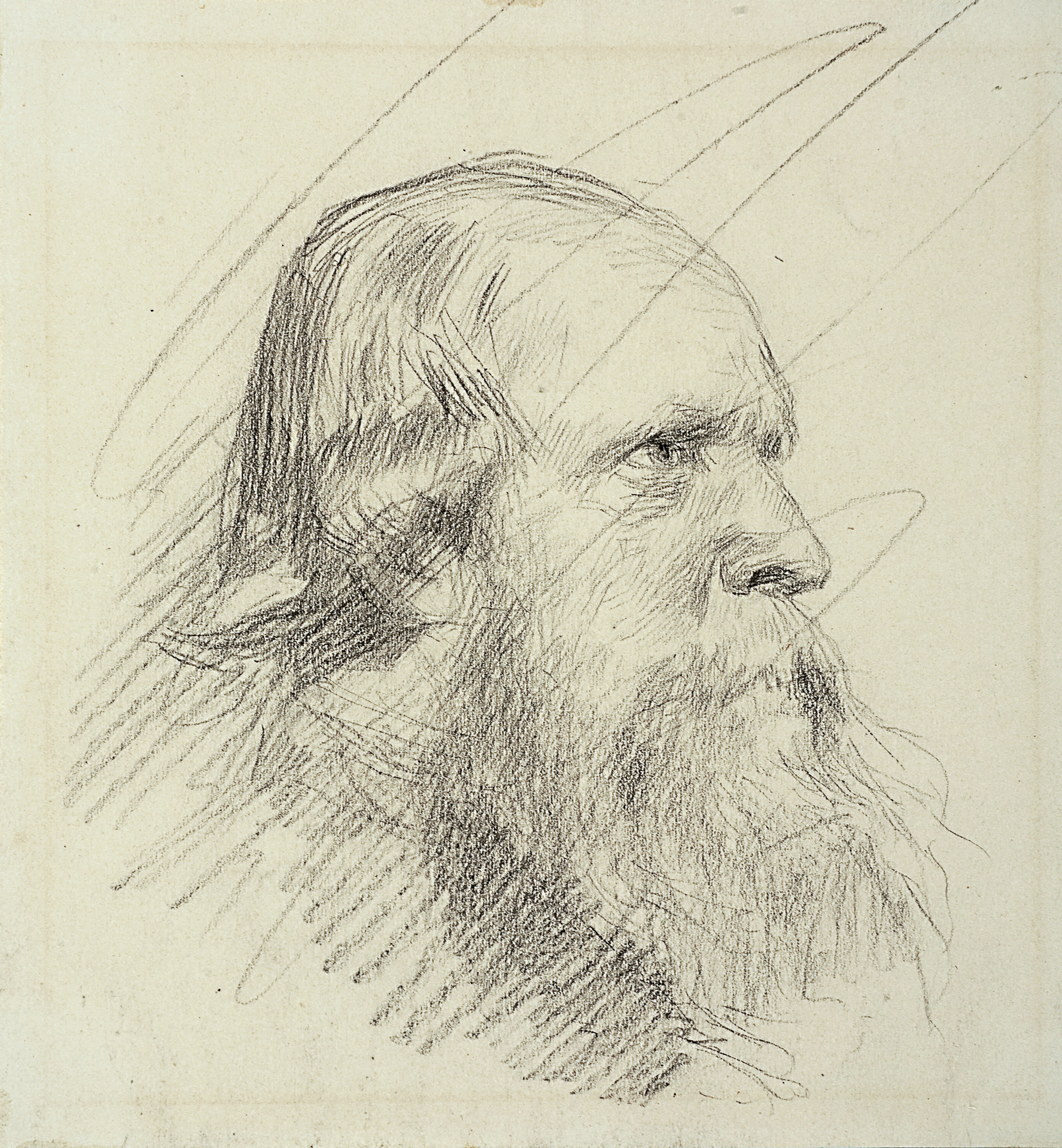 Левитан И.. Старик с окладистой бородой. 1888