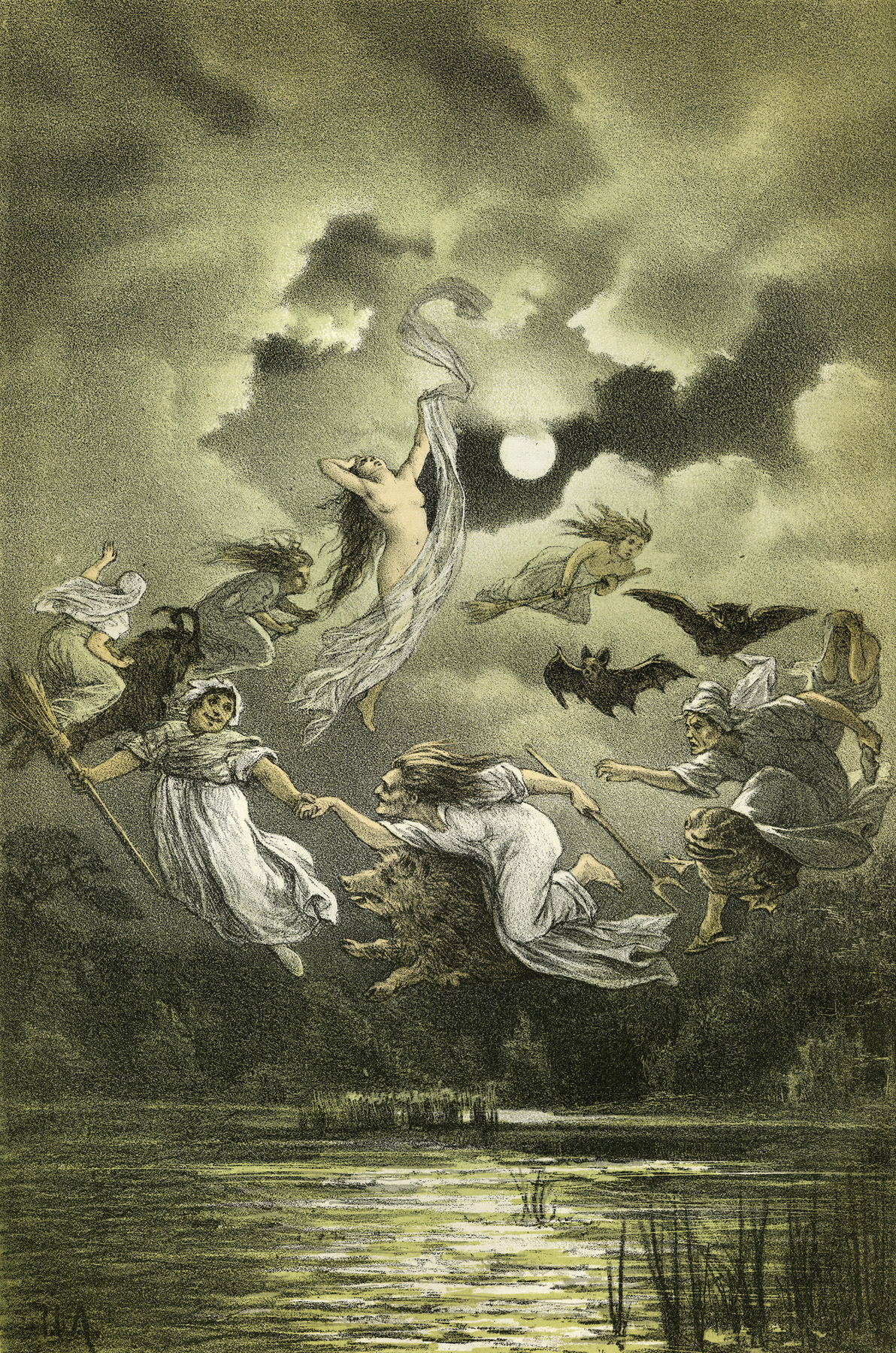 Левитан И.. Пляска ведьм (Ночь на Ивана Купалу). 1882
