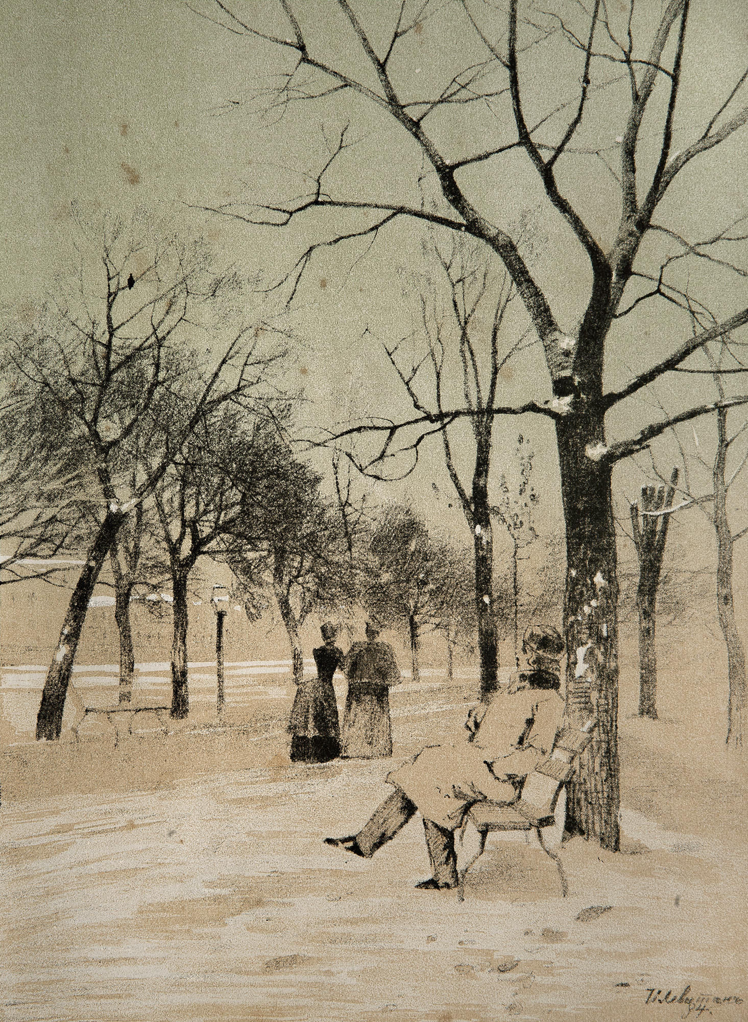 Левитан И.. На бульваре. 1884