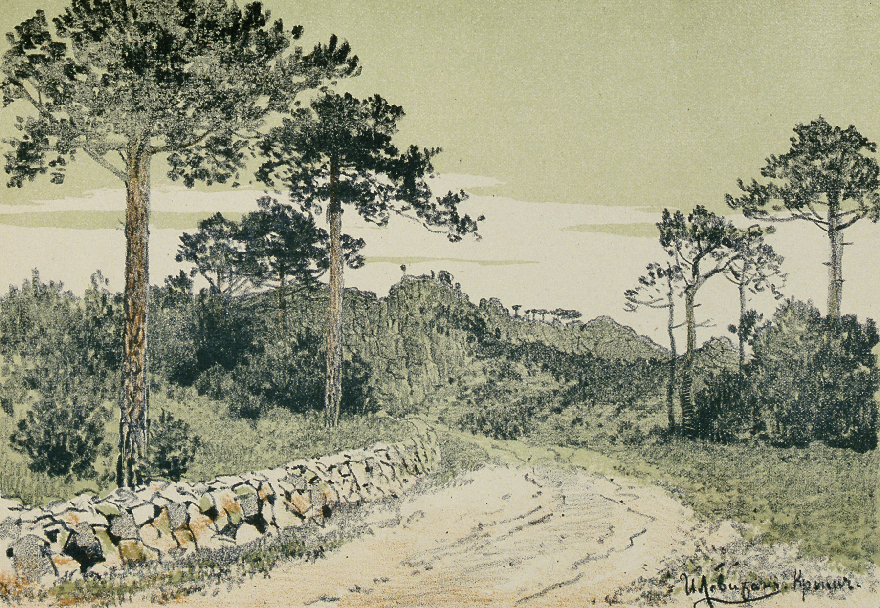 Левитан И.. Крымский пейзаж. 1887