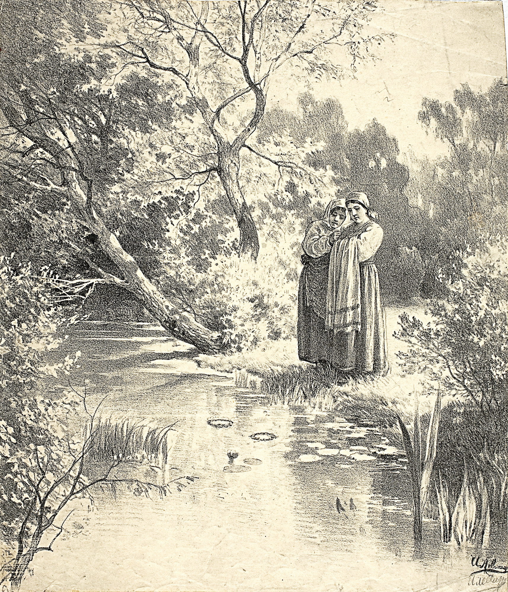 Левитан И.. Гаданье на венках. 1882