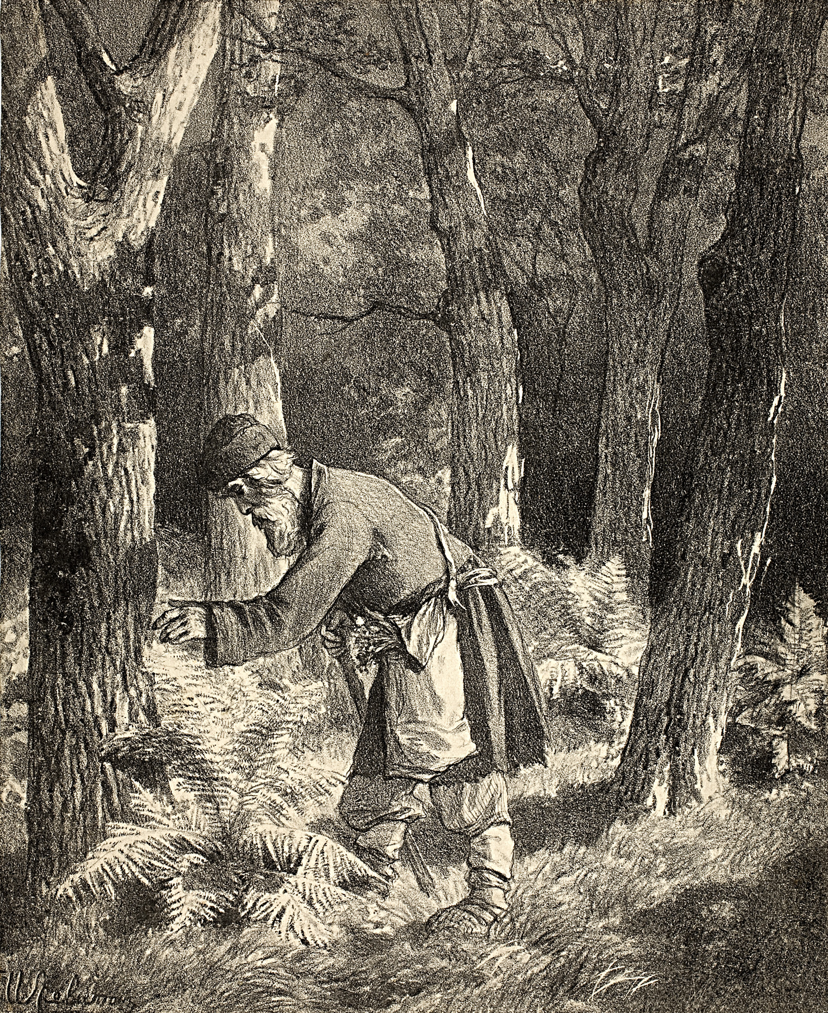 Левитан И.. Разрыв-трава (Ночь на Ивана Купалу). 1882