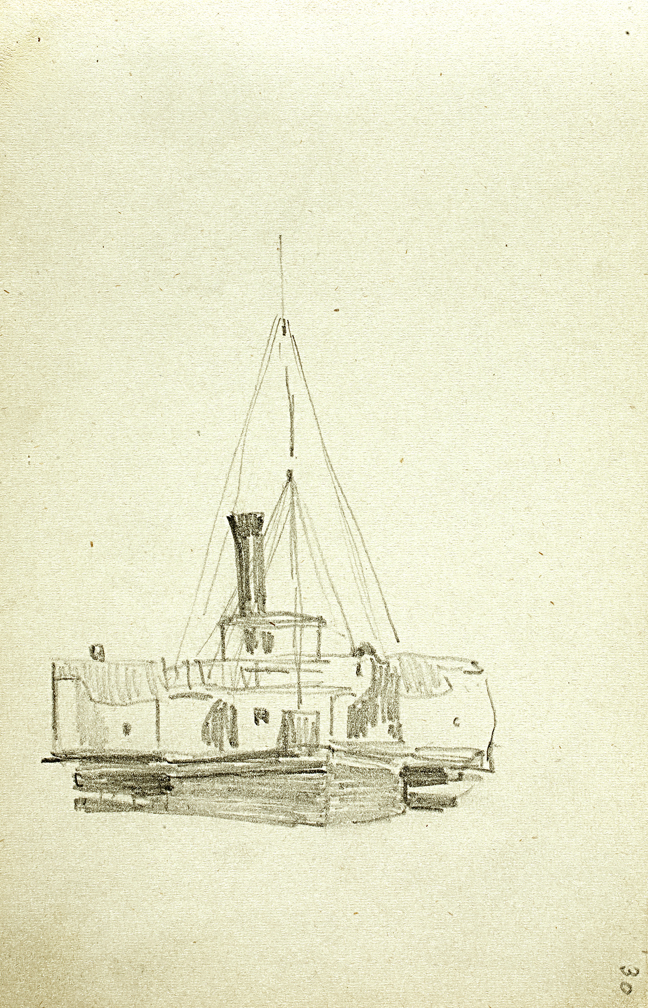 Левитан И.. Пароход. 1890-1895