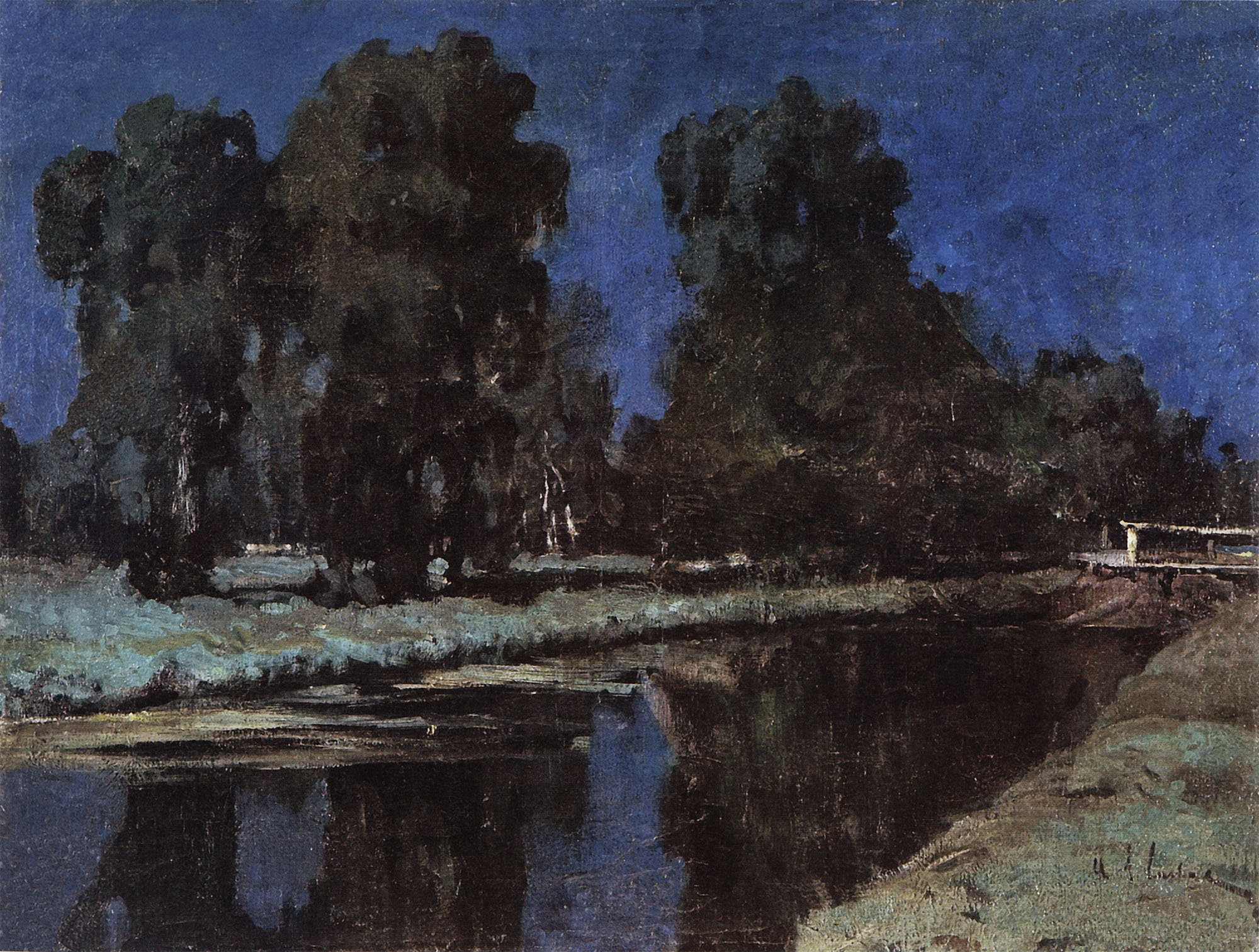 Левитан И.. Лунная ночь. 1899
