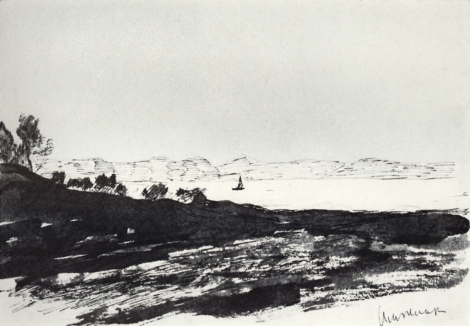 Левитан И.. Берег лагуны. 1896