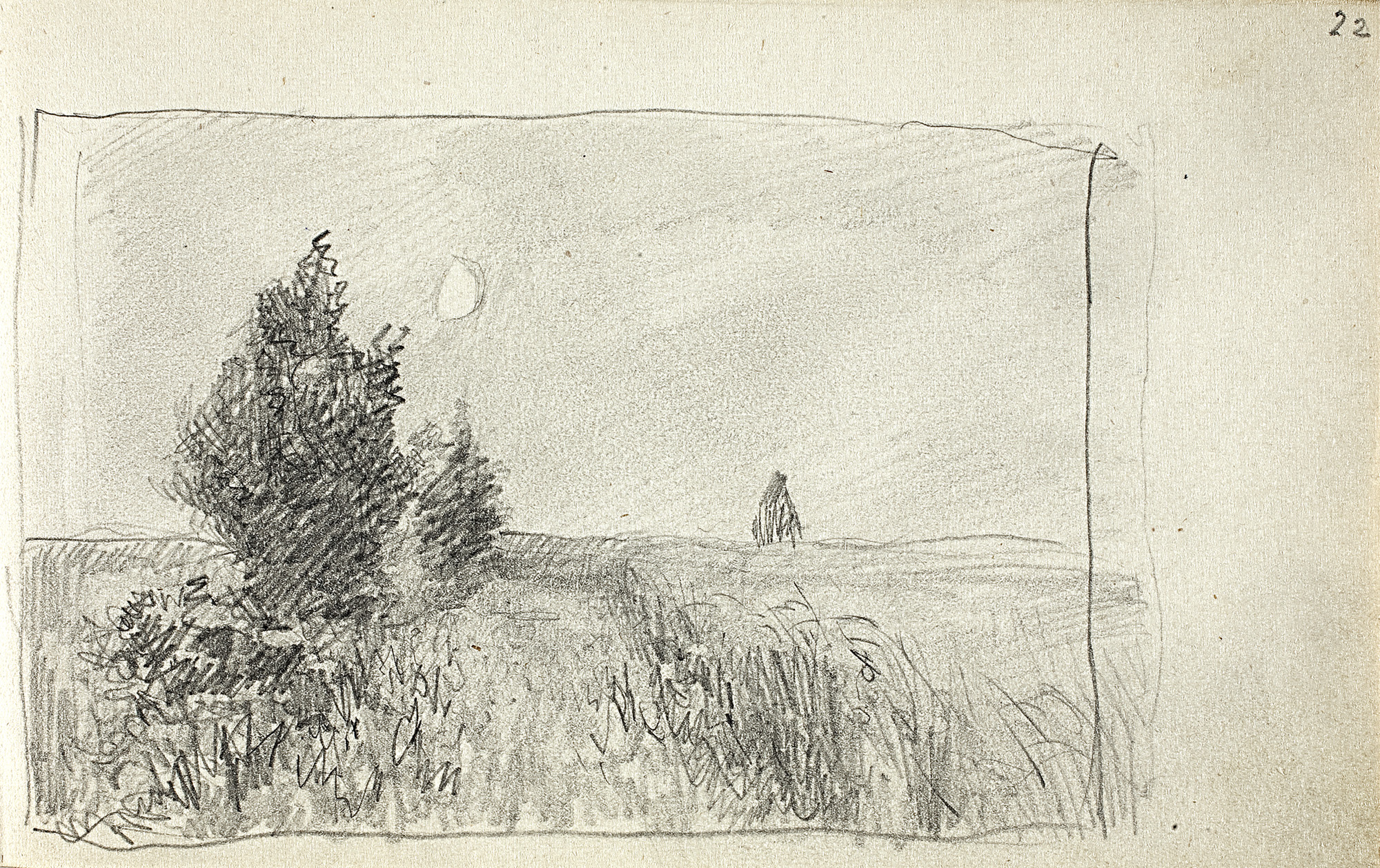 Левитан И.. В поле. Сумерки. 1895 (?)