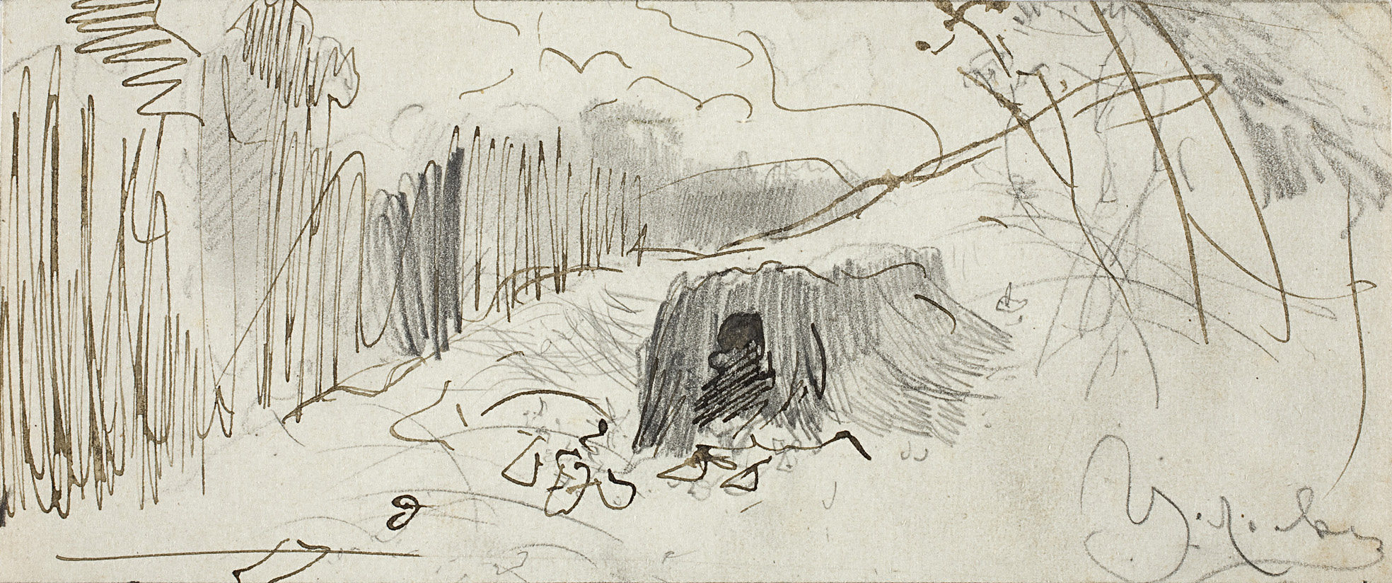 Левитан И.. В лесу (Шалаш). Вторая половина - конец 1870-х