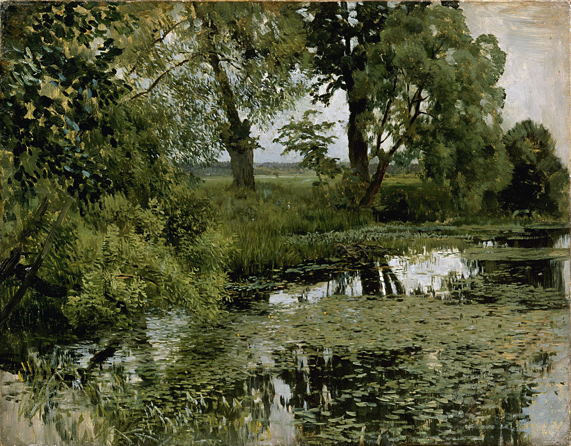 Левитан И.. Заросший пруд. 1887