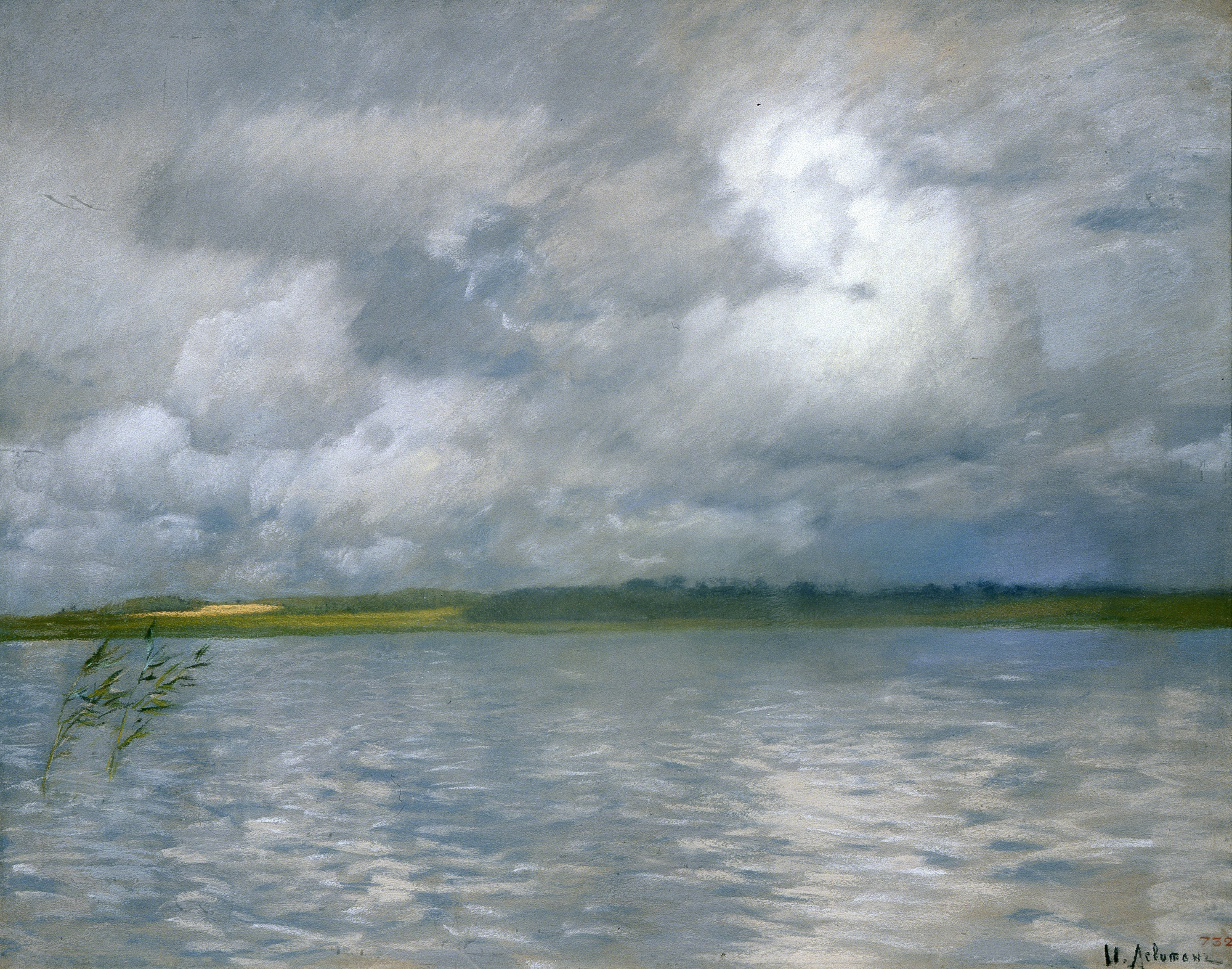 Левитан И.. Хмурый день (Озеро. Серый день). 1895