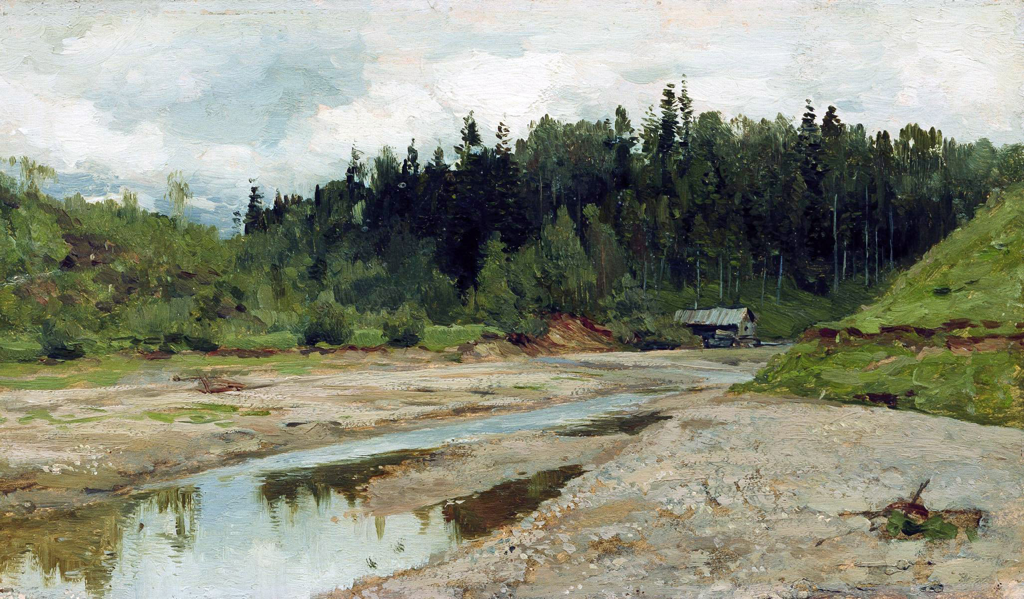 Левитан И.. Лесная речка. 1886-1887