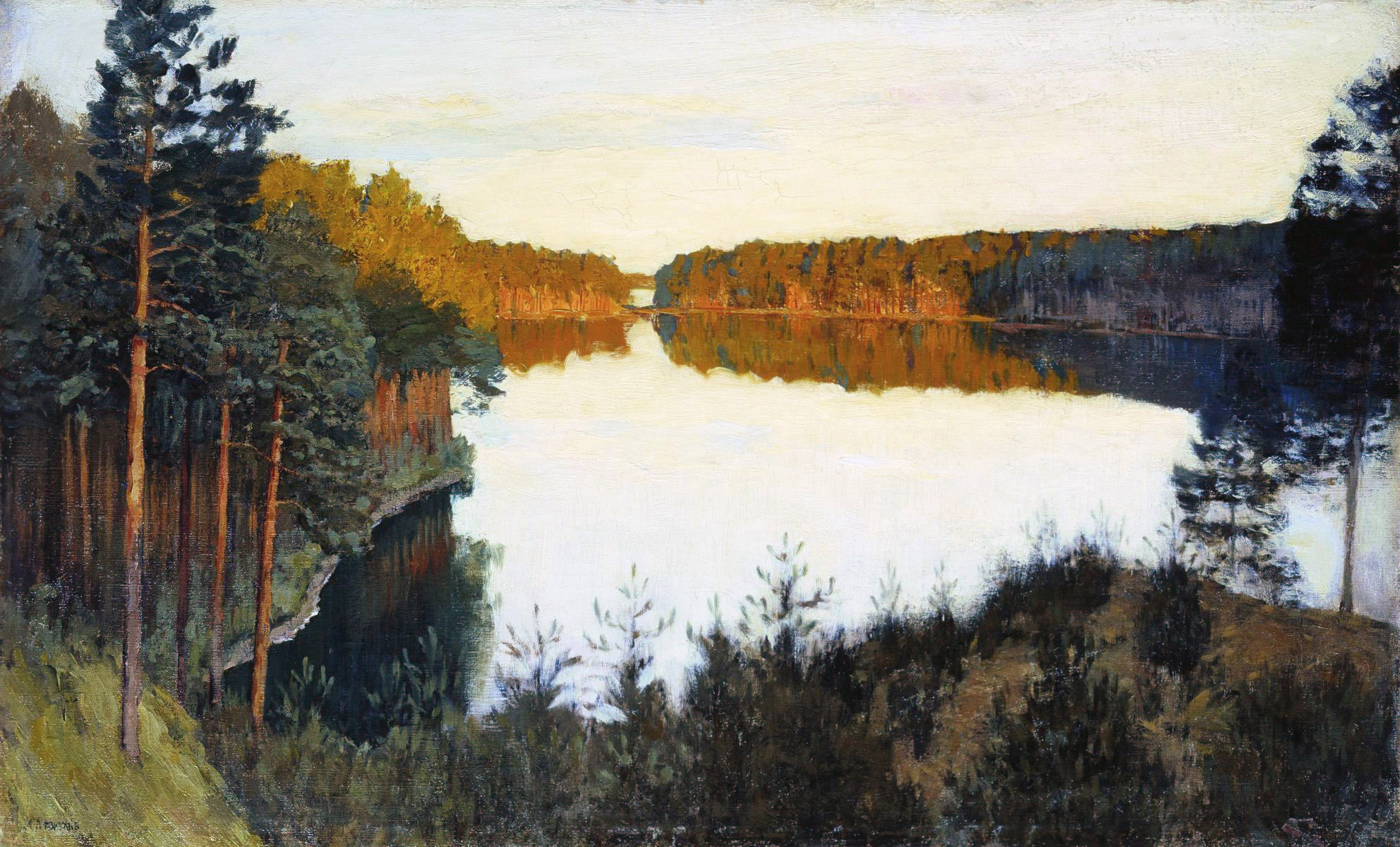 Левитан И.. Лесное озеро (Пунка-Харью?). 1890-е