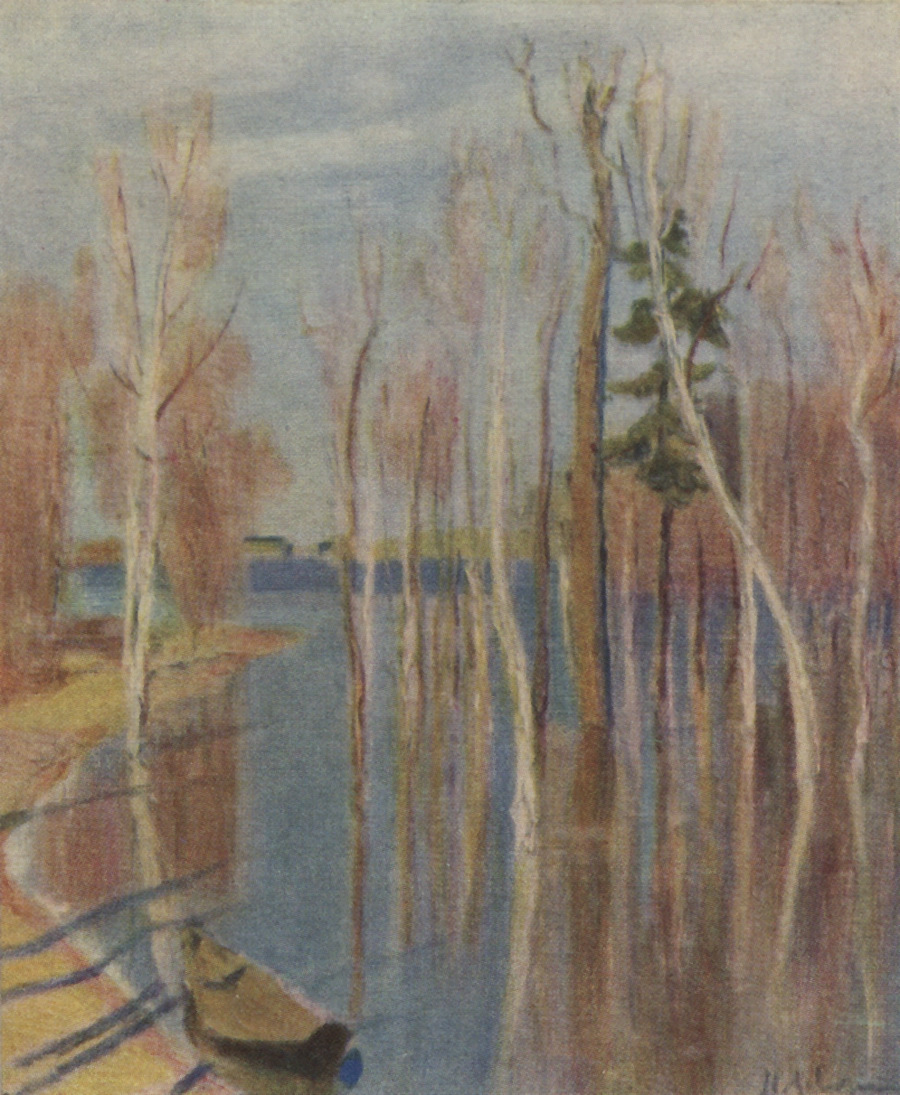 Левитан И.. Весна. Большая вода. 1896