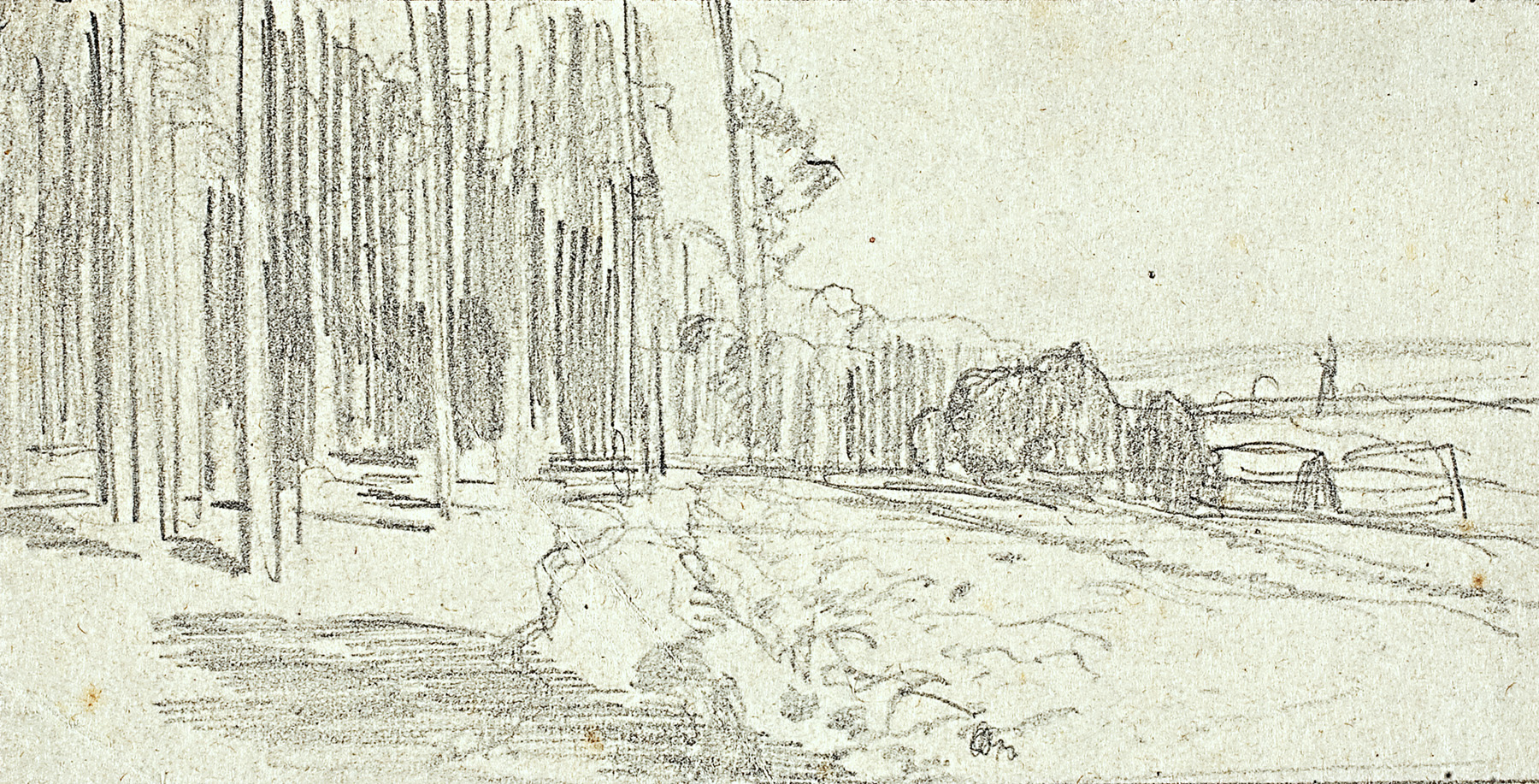 Левитан И.. Опушка леса (Деревня у опушки леса). Вторая половина - конец 1870-х