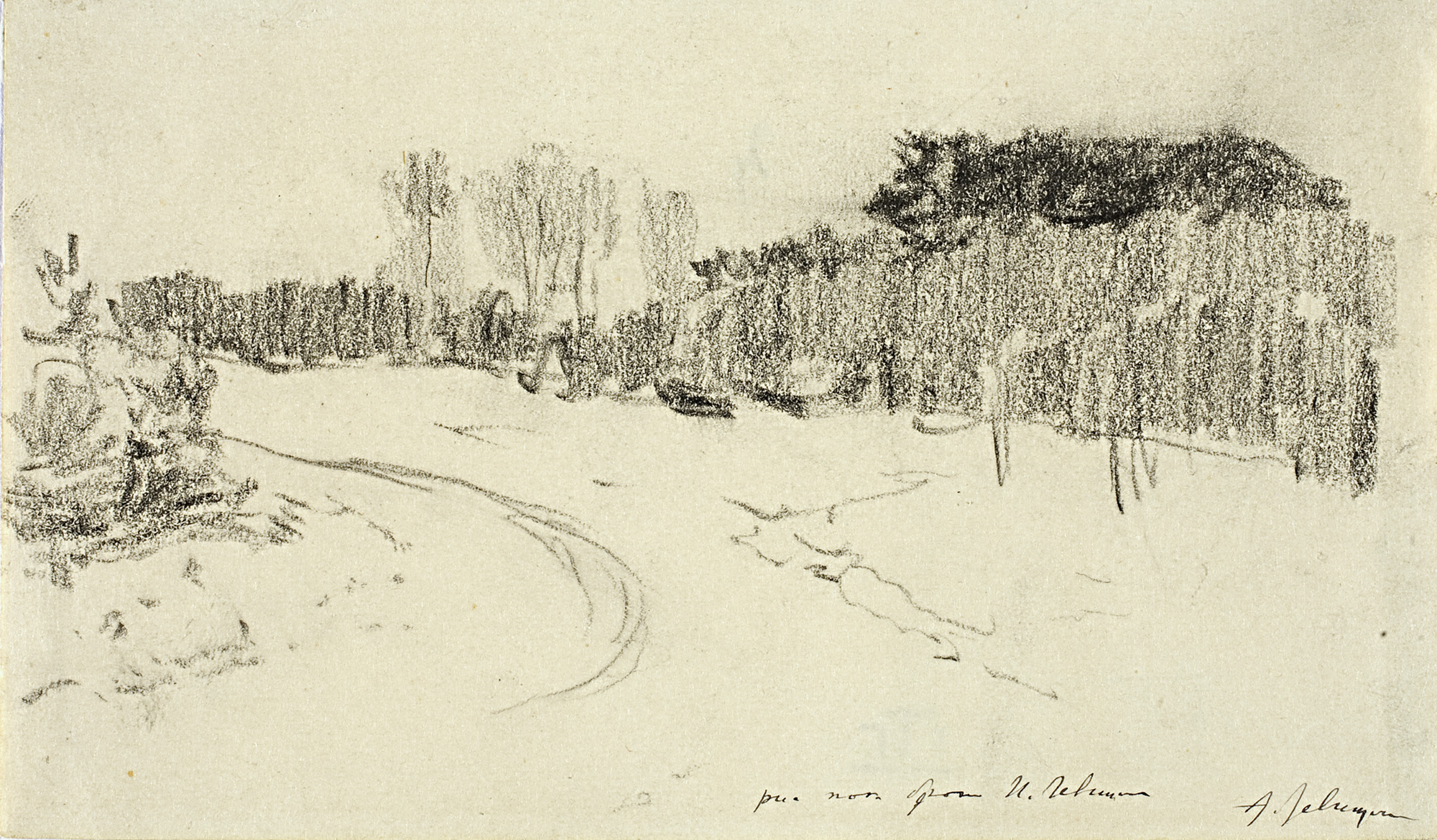 Левитан И.. Зимняя дорога в лесу. 1899-1900