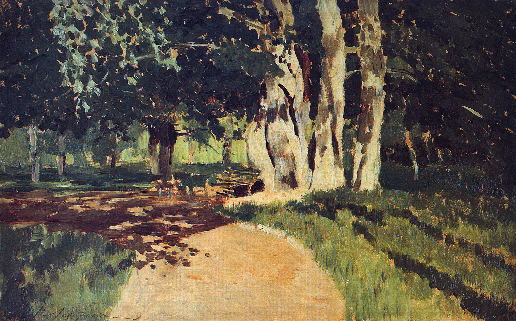 Левитан И.. В парке. 1895