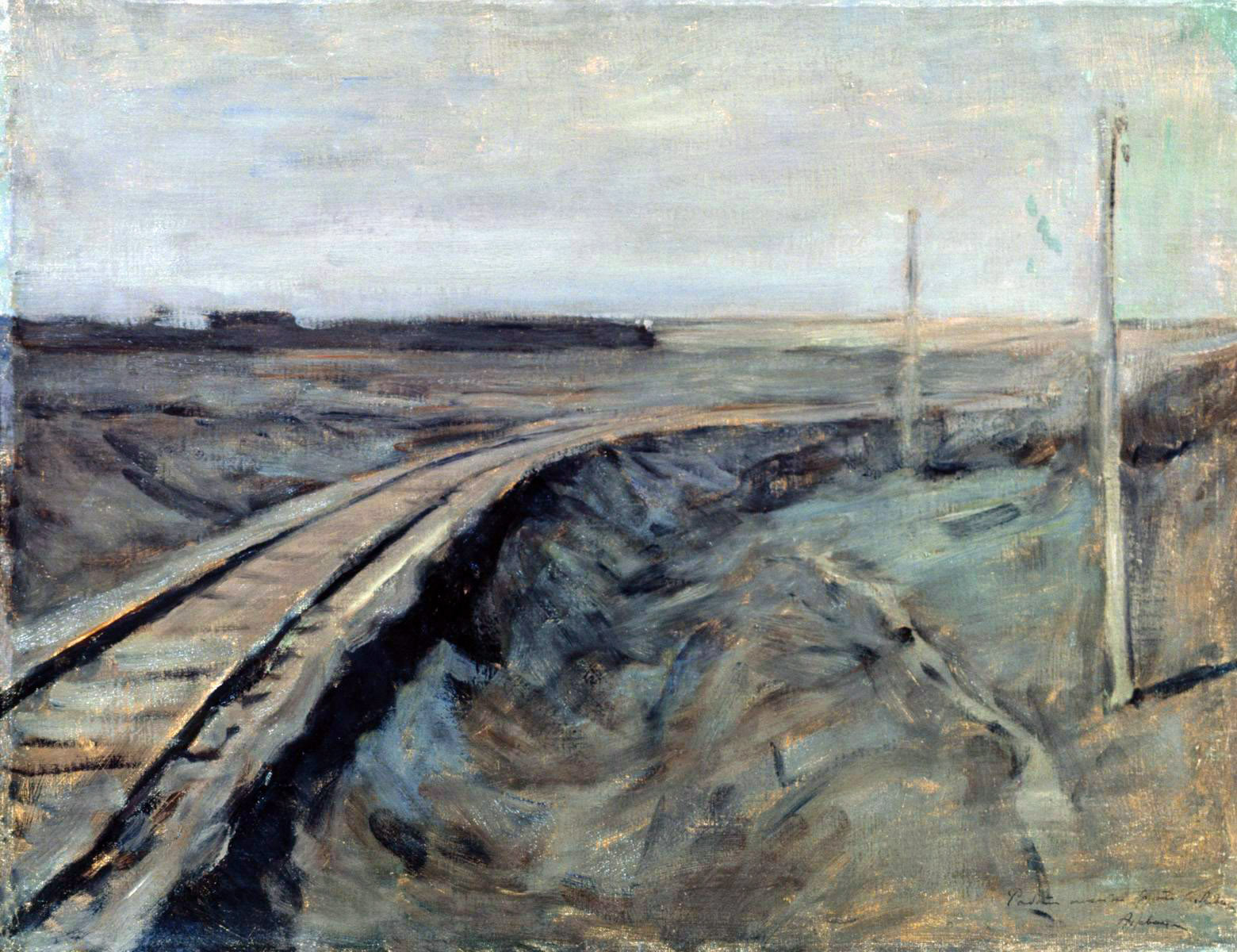 Левитан И.. Полотно железной дороги. Лунная ночь. 1898-1899