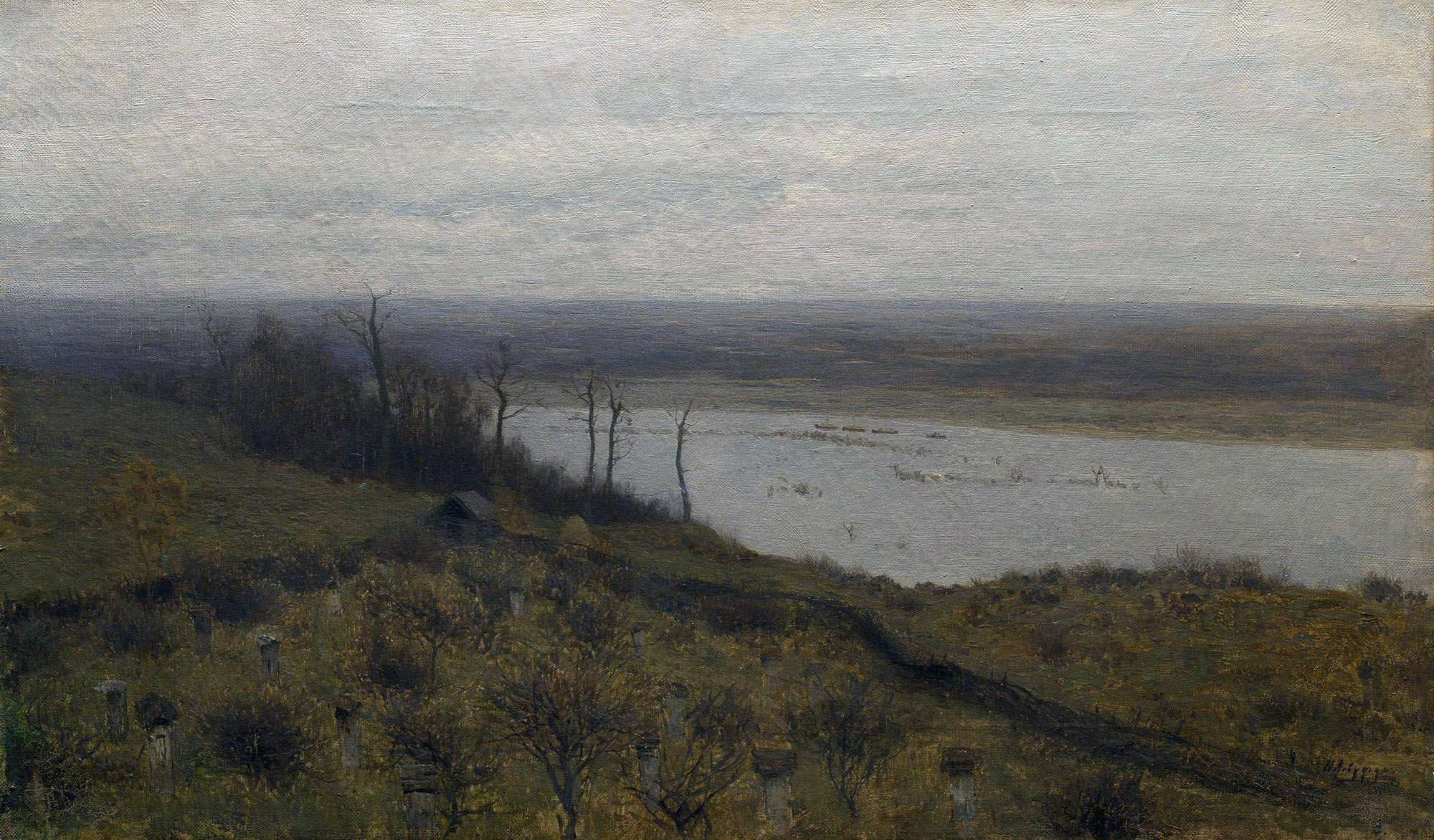 Левитан И.. Разлив на Суре. 1887