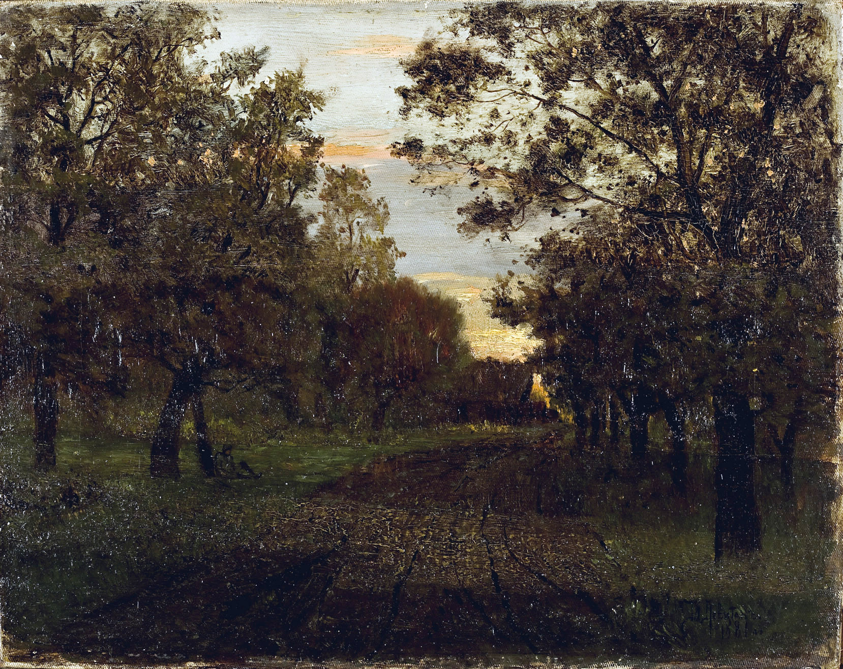 Левитан И.. Дорога в лесу. 1881
