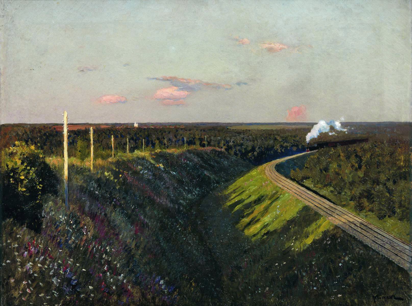 Левитан И.. Поезд в пути. 1890-е