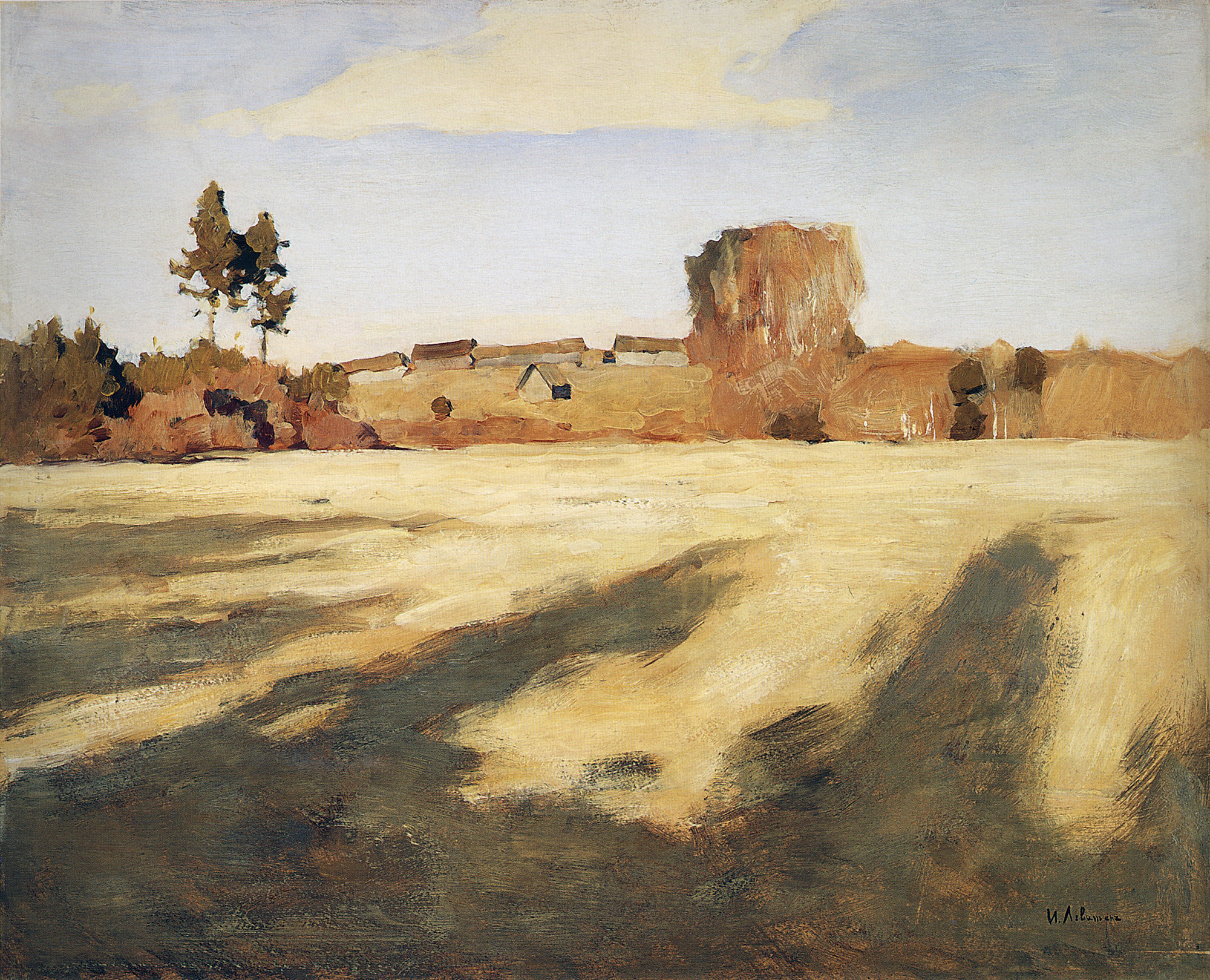 Левитан И.. Сжатое поле. 1897