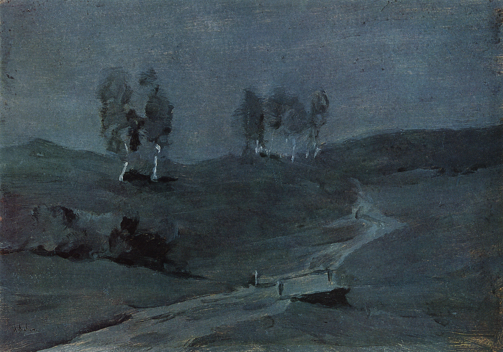 Левитан И.. Лунная ночь. 1899-1900
