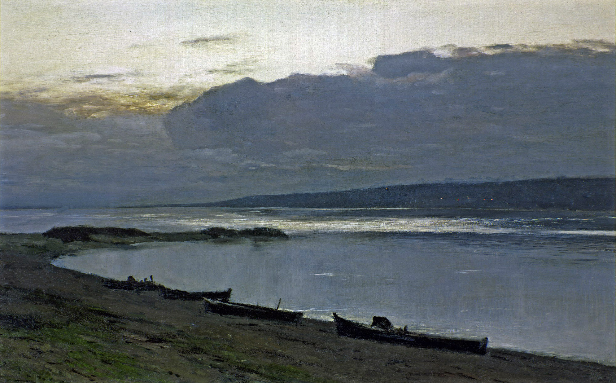 Левитан И.. Вечер на Волге. 1888