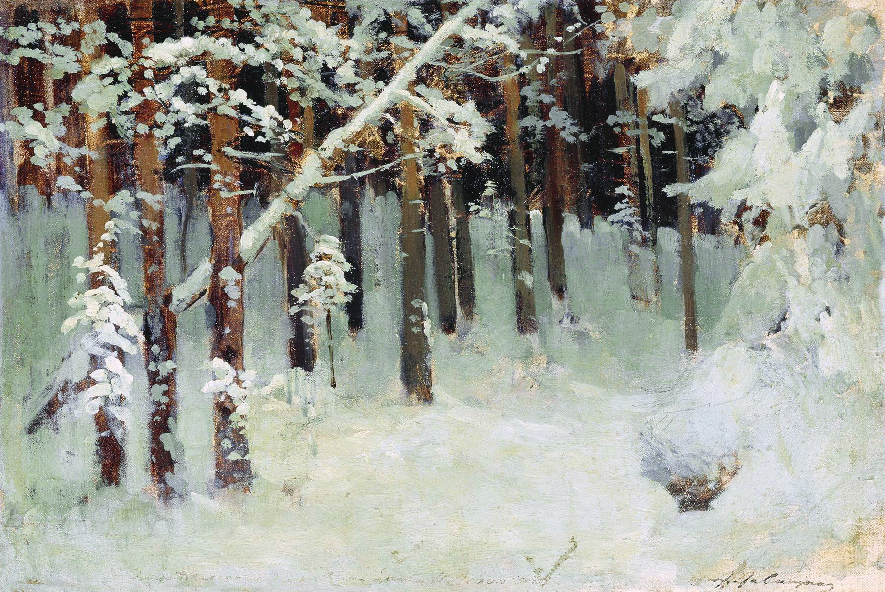 Левитан И.. Лес зимой. 1880-е