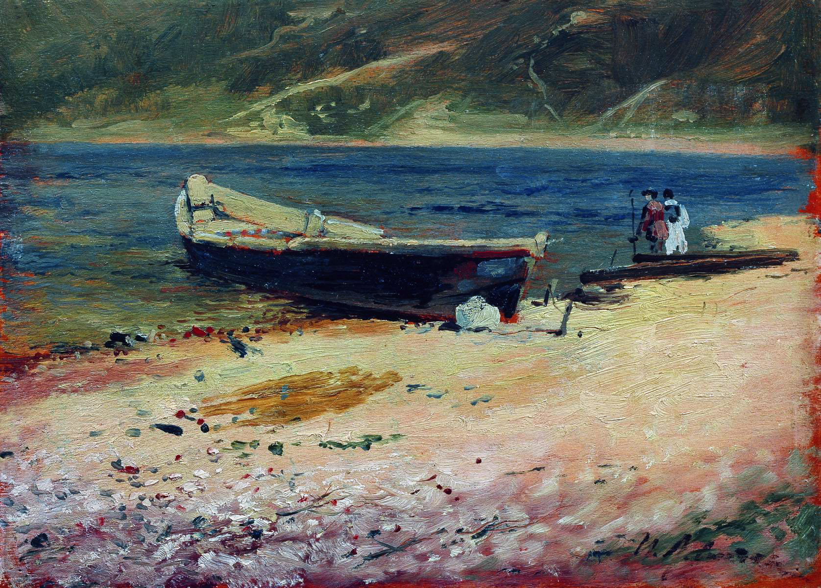 Левитан И.. Лодка на берегу. 1880-е
