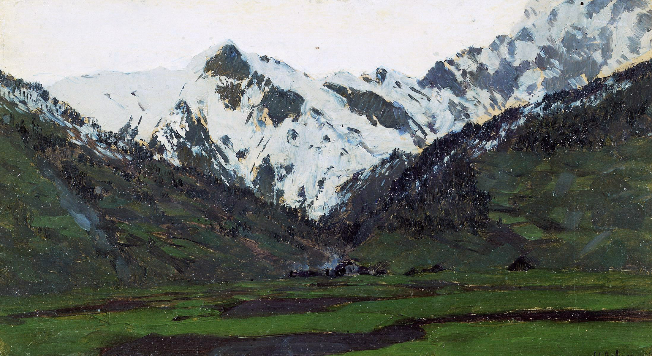 Левитан И.. В Альпах весной. 1897