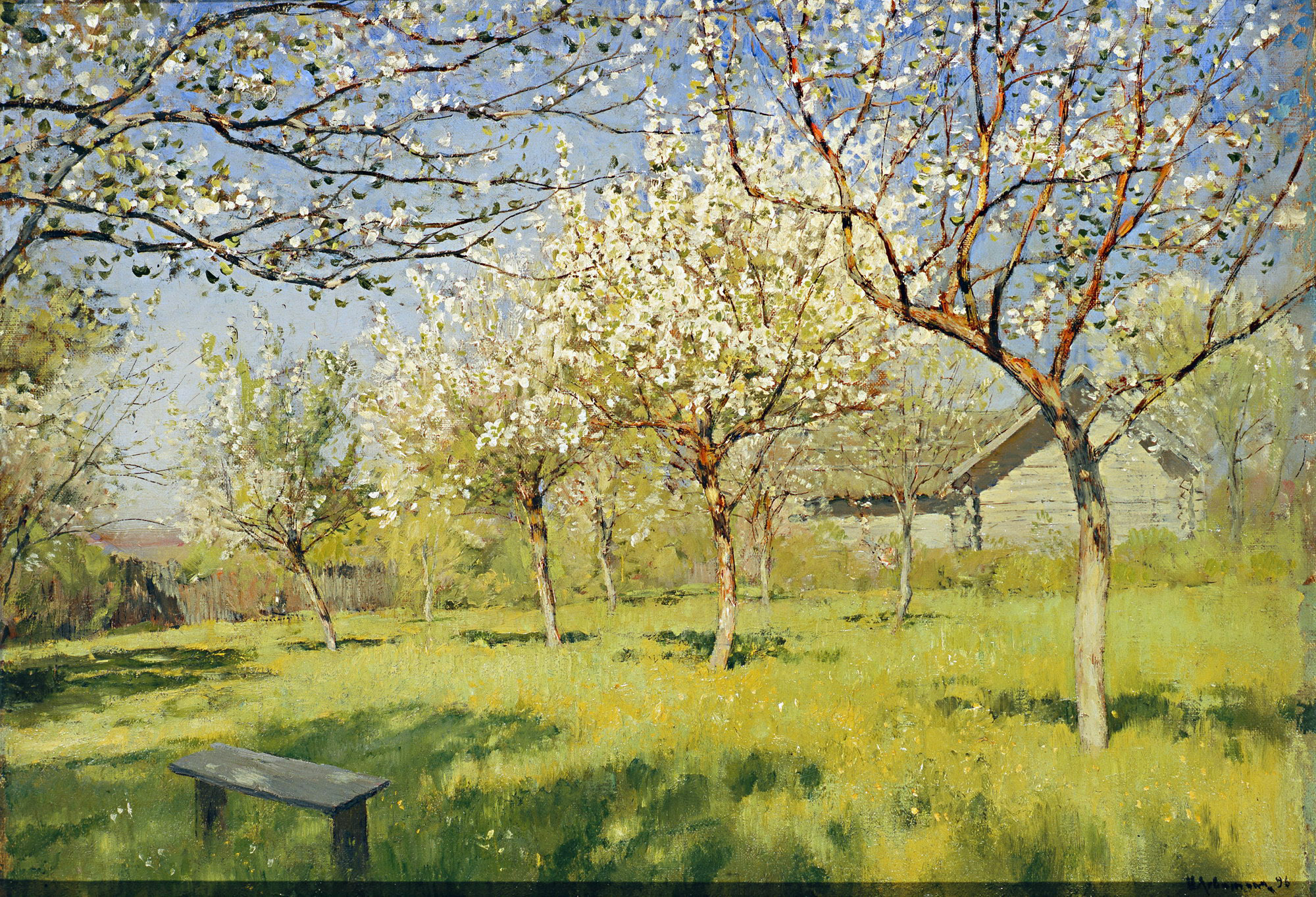 Левитан И.. Цветущие яблони. 1896