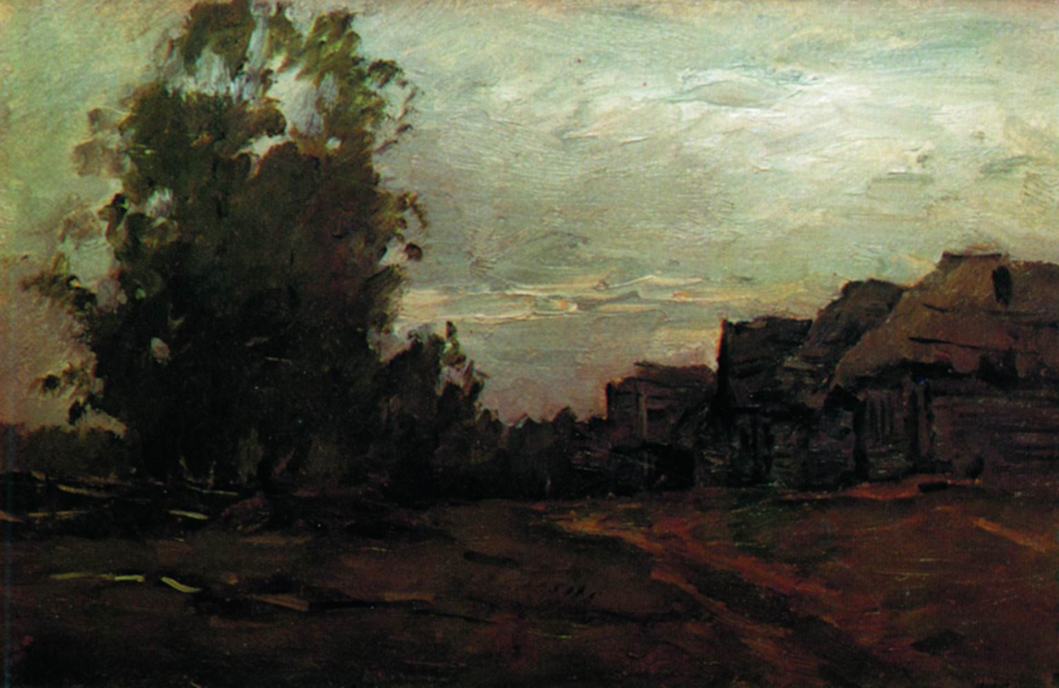 Левитан И.. Деревня. Сумерки. 1897