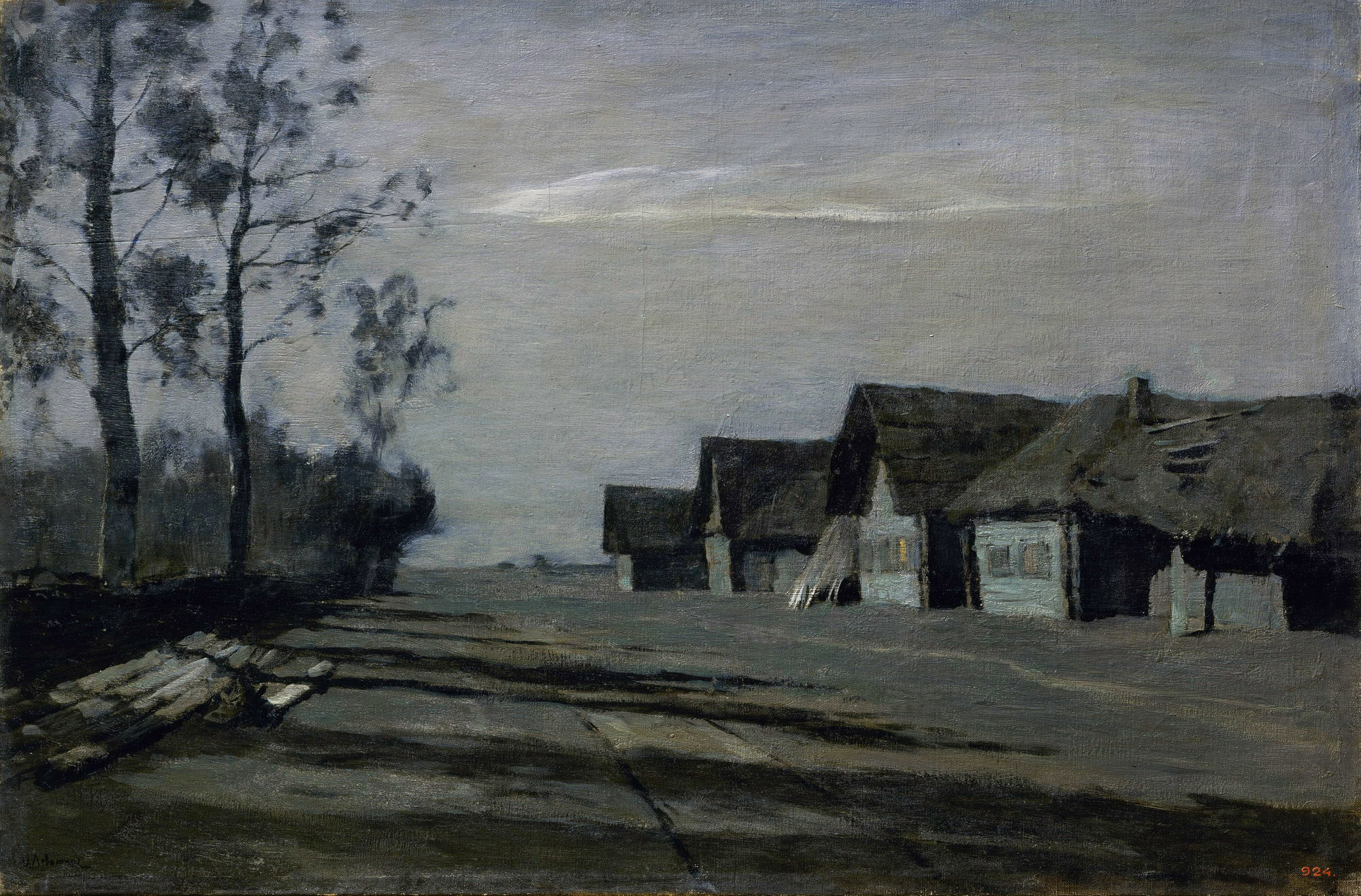 Левитан И.. Лунная ночь. Деревня. 1897