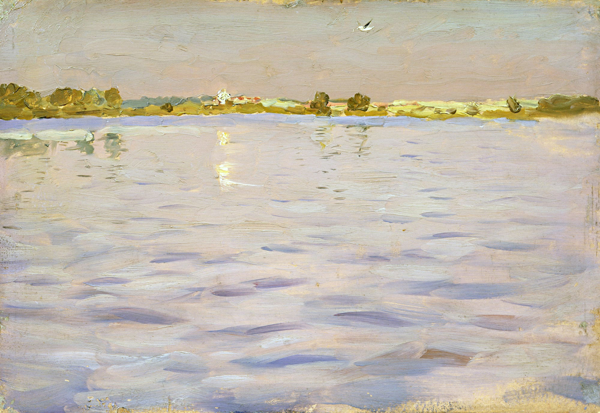 Левитан И.. Последние лучи. Озеро. 1898-1899