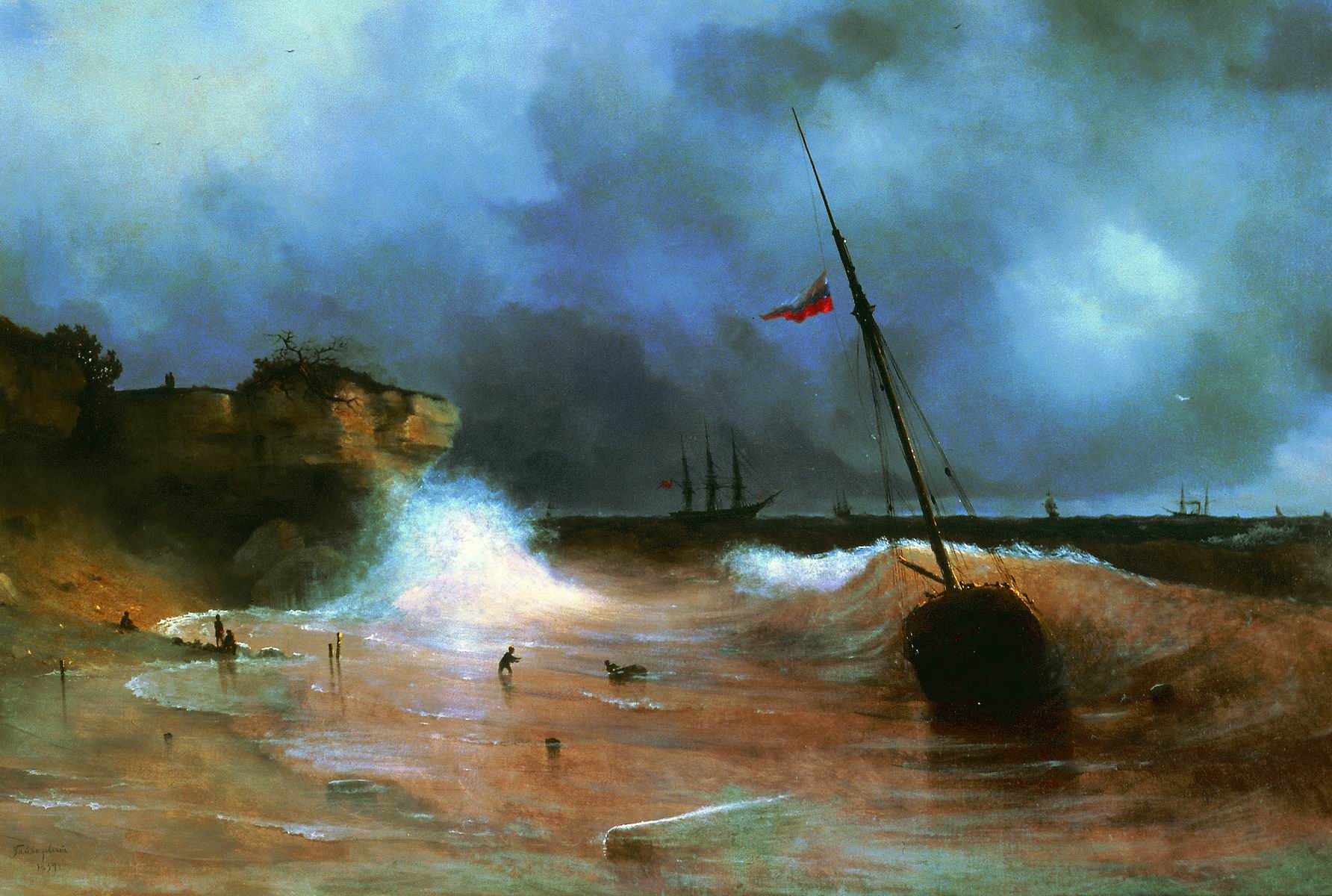 Айвазовский. Конец бури на море. 1839