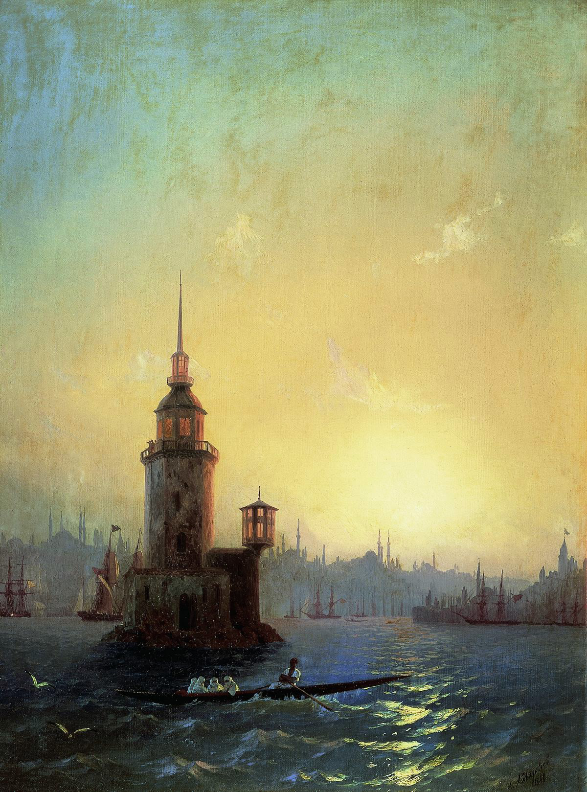 Айвазовский. Вид Леандровой башни в Константинополе. 1848