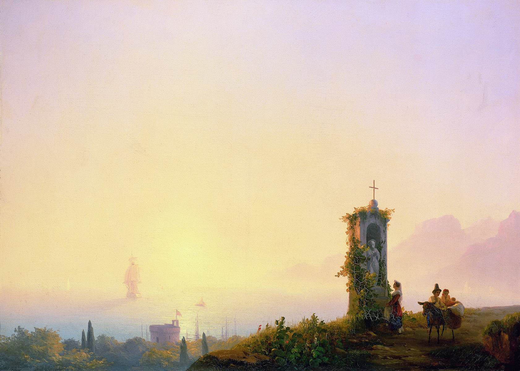 Айвазовский. Часовня на берегу моря. 1845