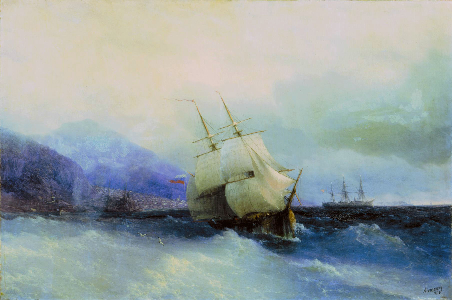 Айвазовский. Трапезунд с моря. 1875