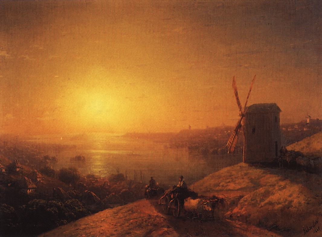 Айвазовский. Мельница на берегу реки. Украина. 1880