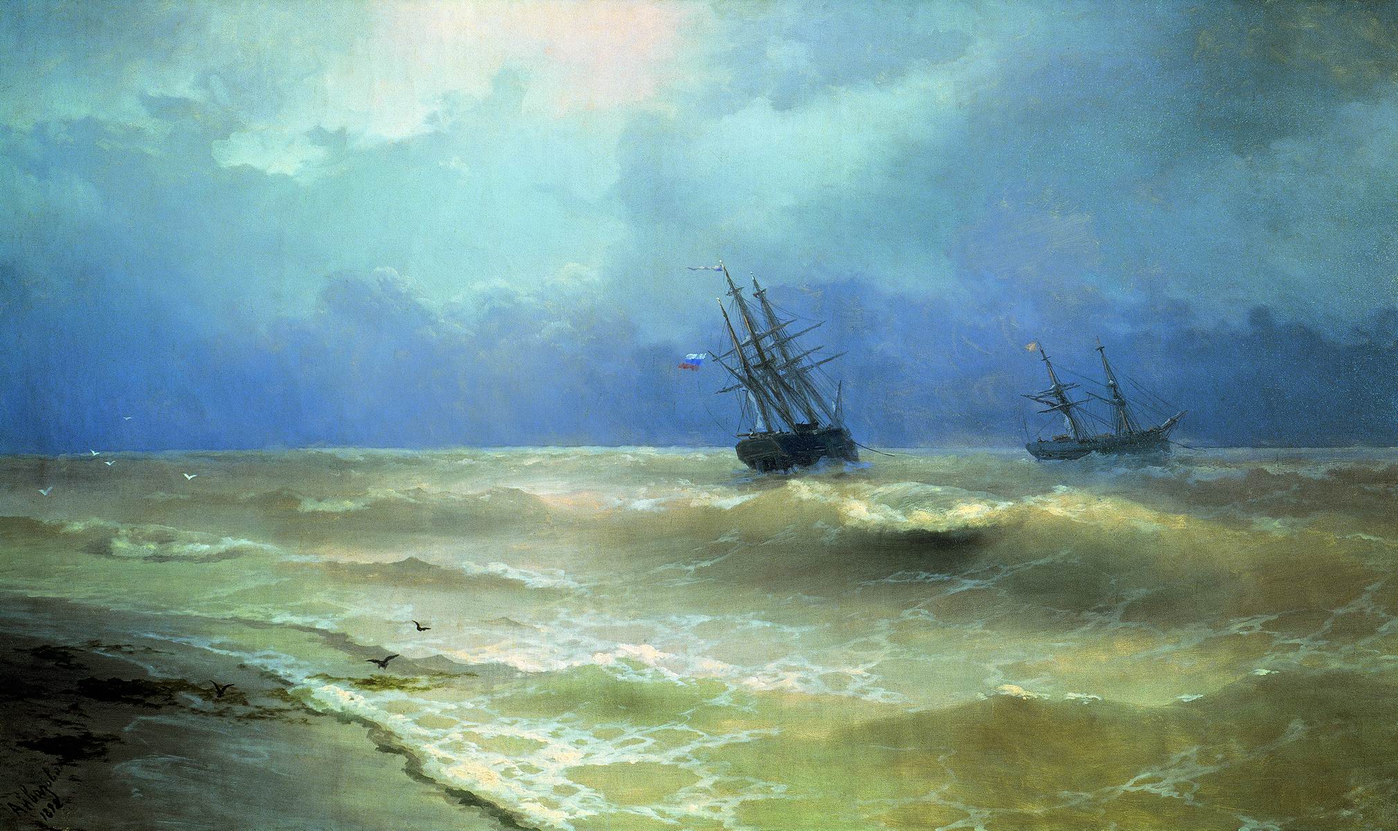 Айвазовский. Прибой у крымских берегов. 1892