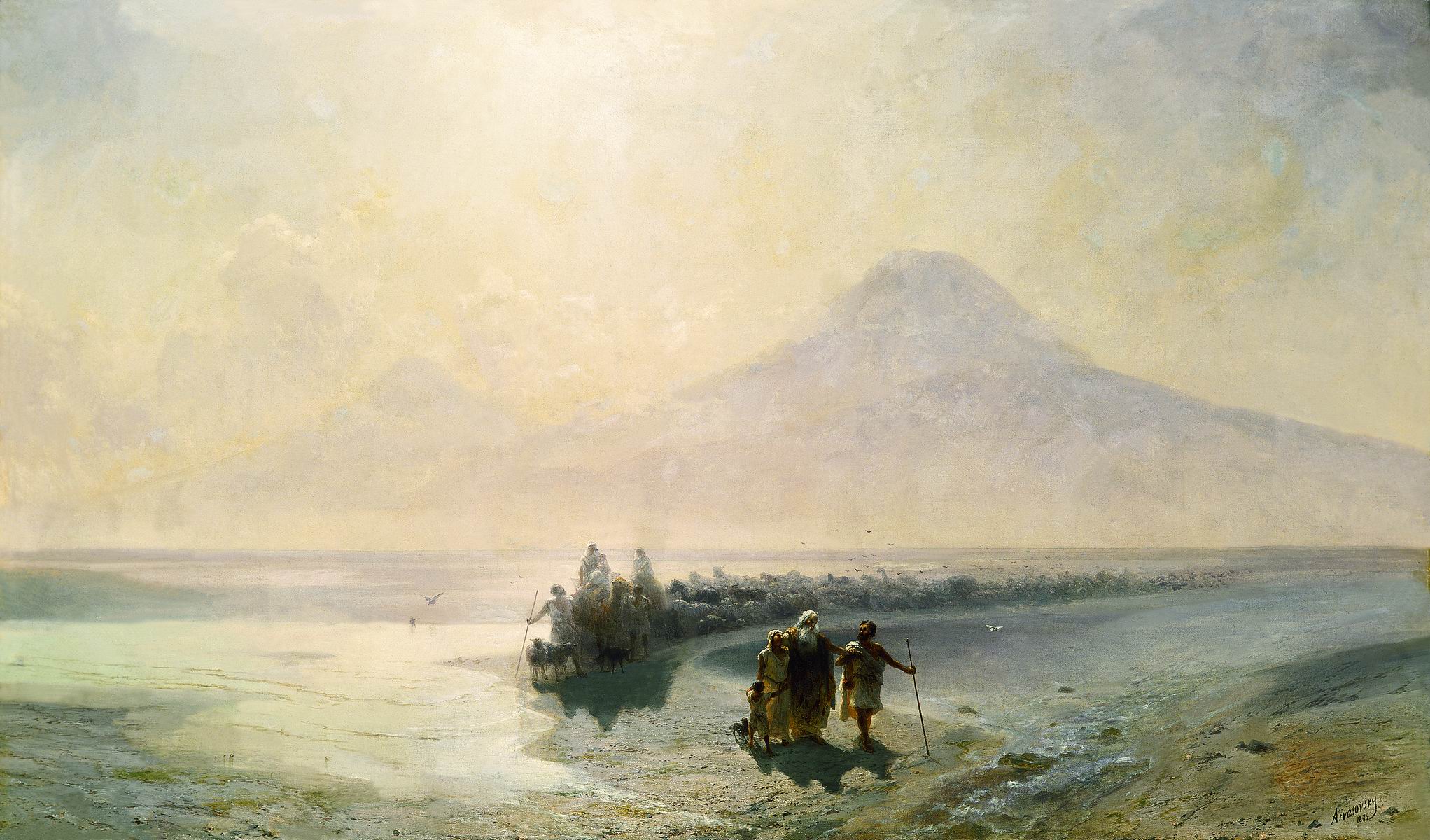 Айвазовский. Сошествие Ноя с горы Арарат. 1889