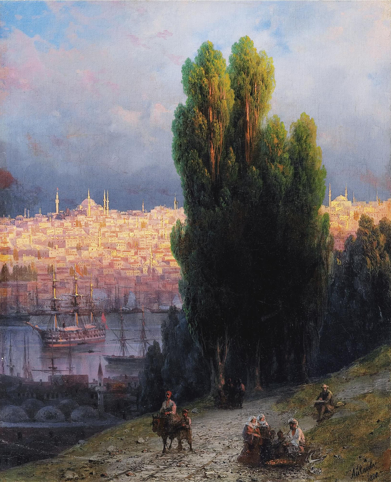 Айвазовский. Константинополь, вид на Золотой Рог. 1880
