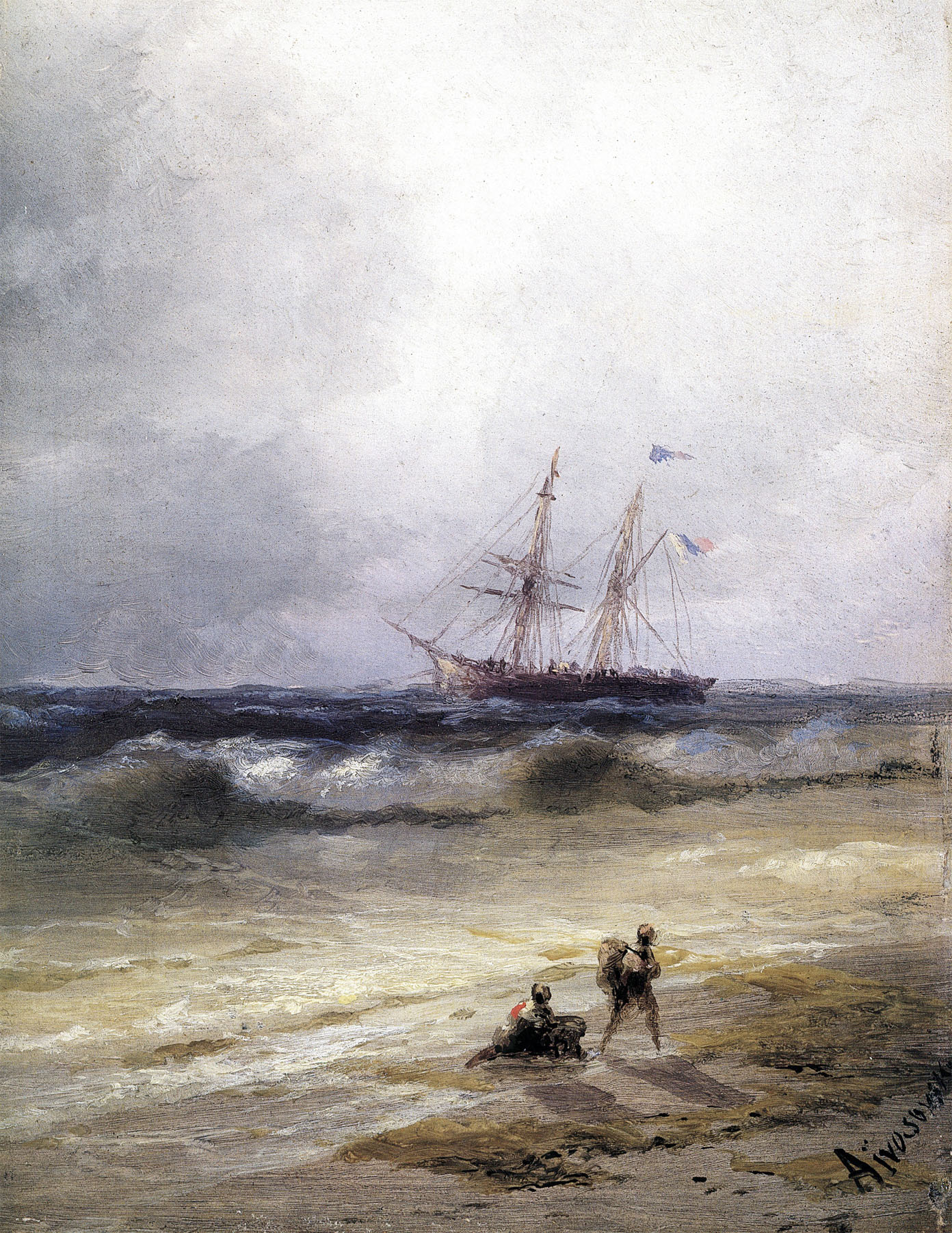 Айвазовский. Корабль в море. 1896