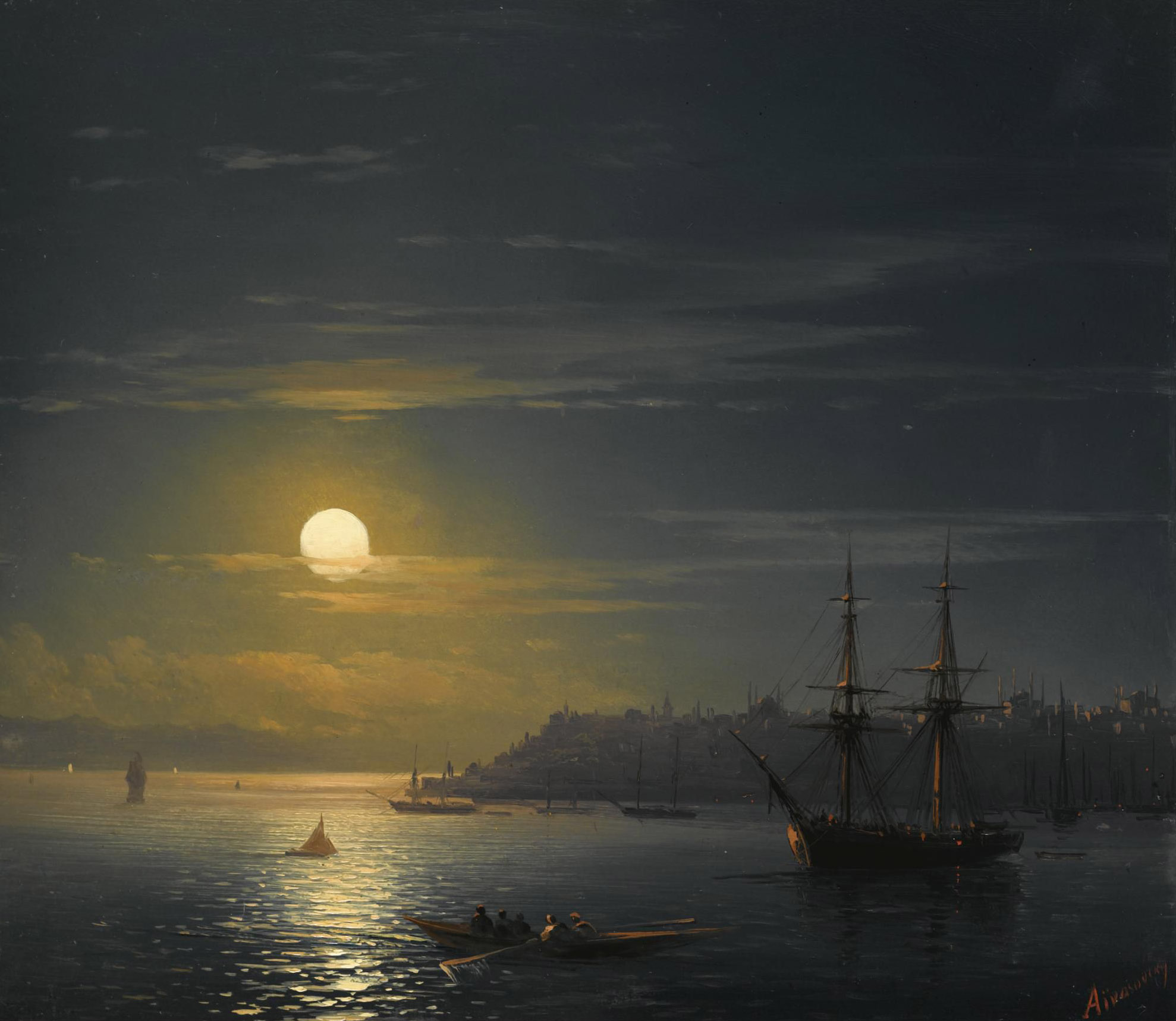 Айвазовский. Вид Константинополя в лунную ночь