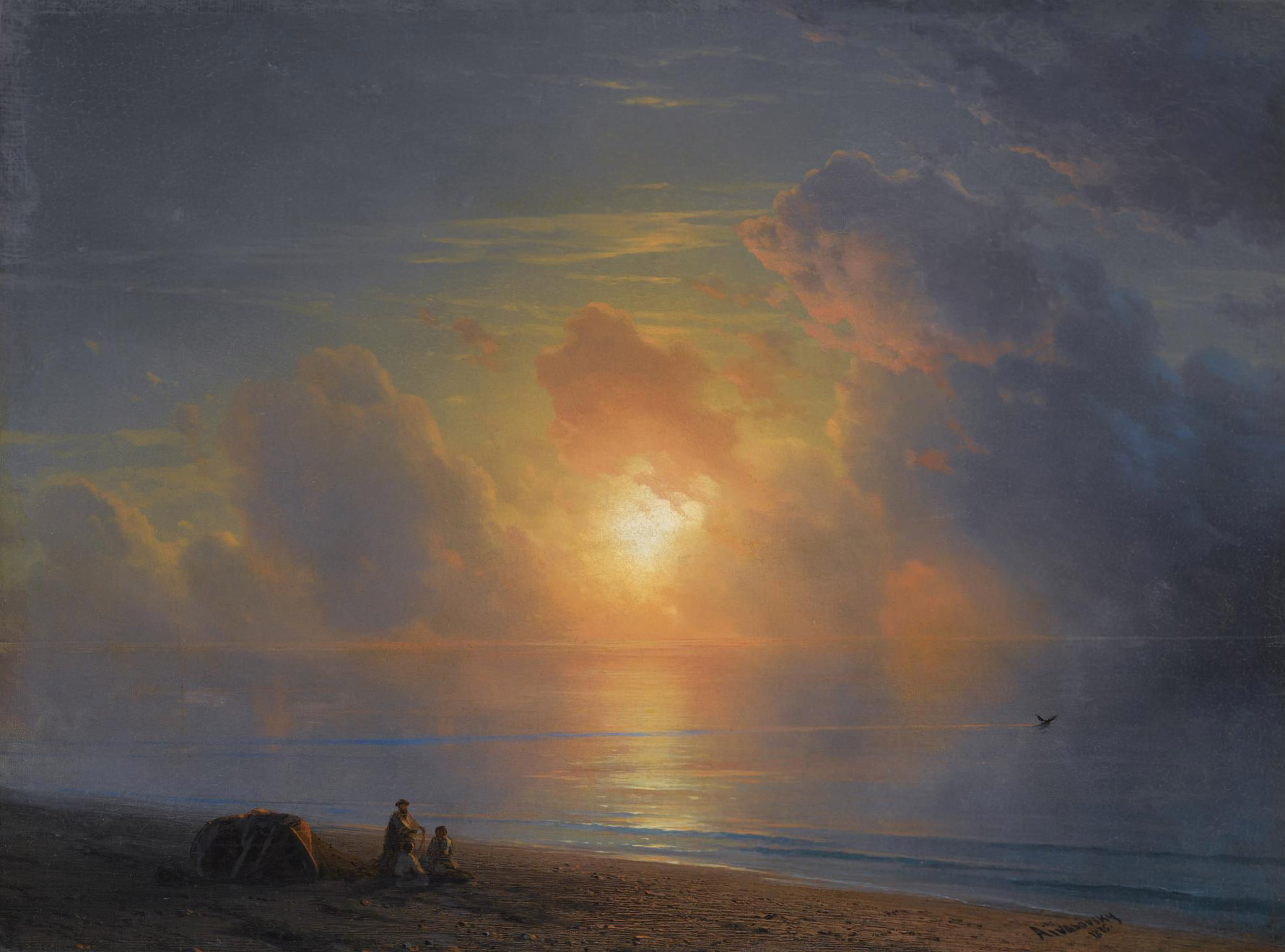 Айвазовский. Закат над Крымским побережьем. 1875